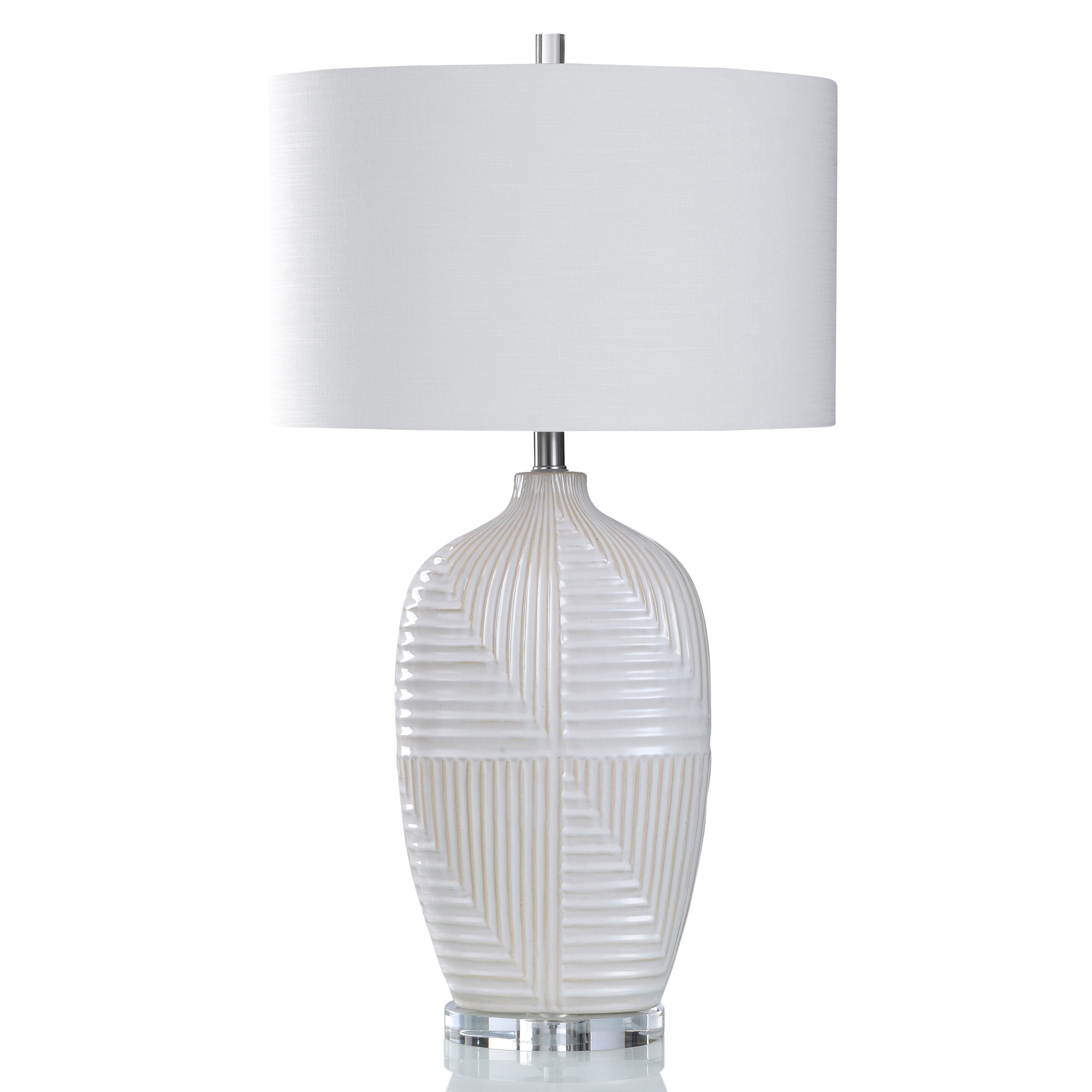 StyleCraft Home Collection L331468DS Lexi Ivory Calm 3-way Table Lamp with Plastic Shade
