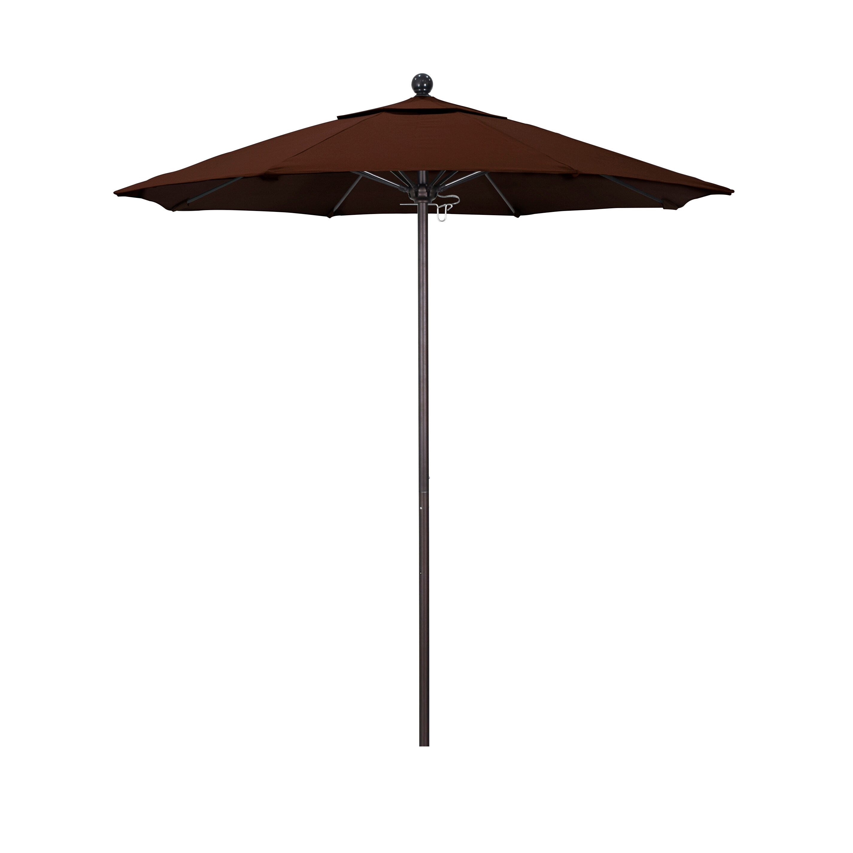 California Umbrella ALTO758117-5432 7.5-ft Aluminum Brown No-tilt Market Patio Umbrella