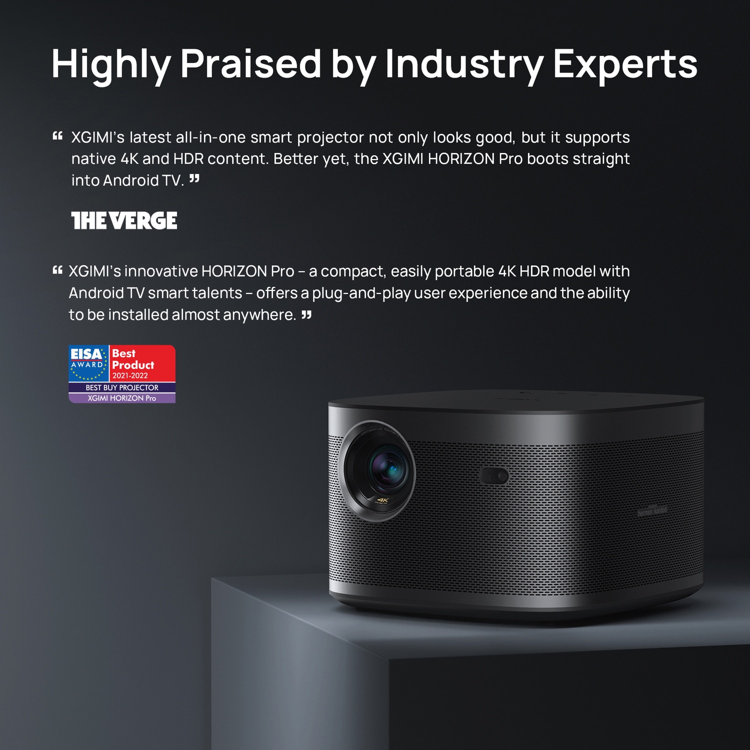 Buy the XGIMI Horizon Pro 4K Android 10 Smart Portable Projector
