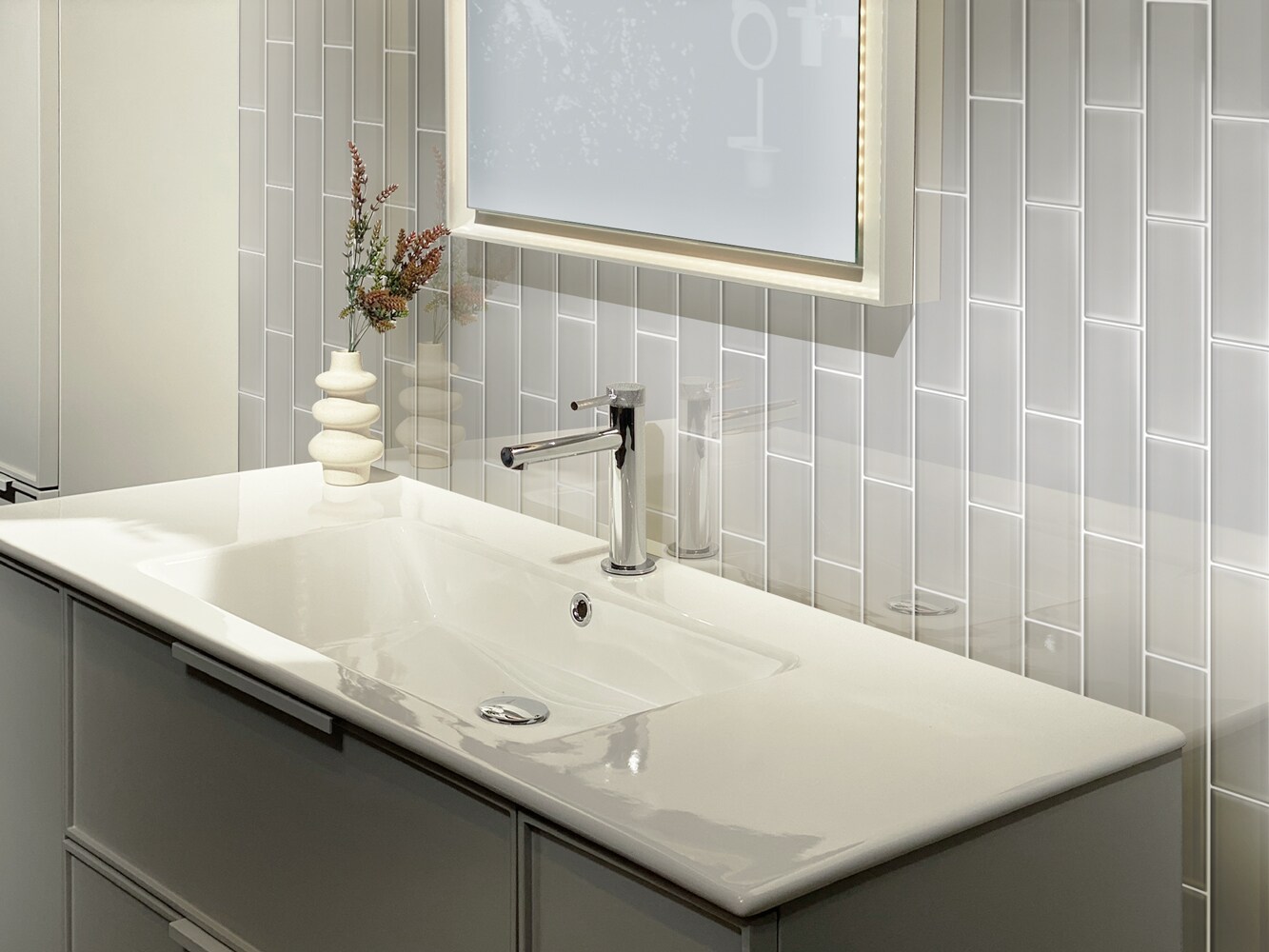 Apollo Tile (Sample) Wall Tile Abalone Gray 4-in x 4-in Glossy Glass Brick Subway Wall Tile