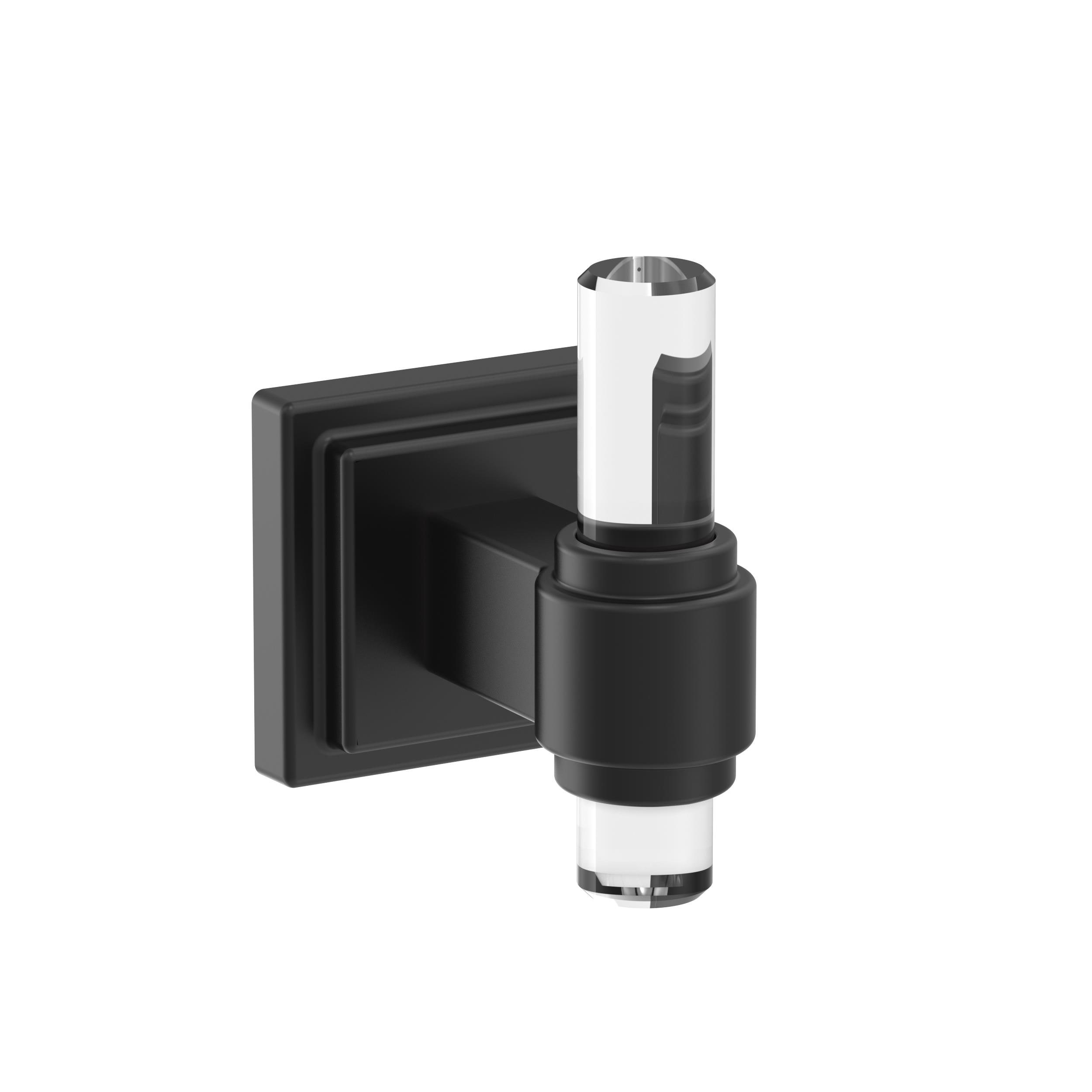 Amerock BH36060CMB Glacio Clear/Matte Black Single -Hook Wall mount Towel Hook