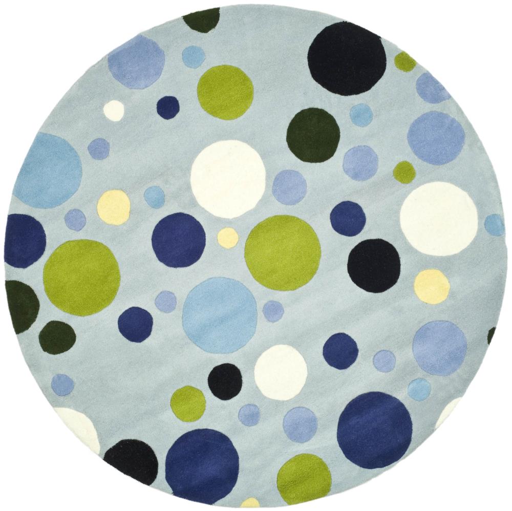 Safavieh SOH753C-6R Soho Balons 6 x 6 (ft) Tufted Wool Blue/Multi Round Indoor Abstract Area rug