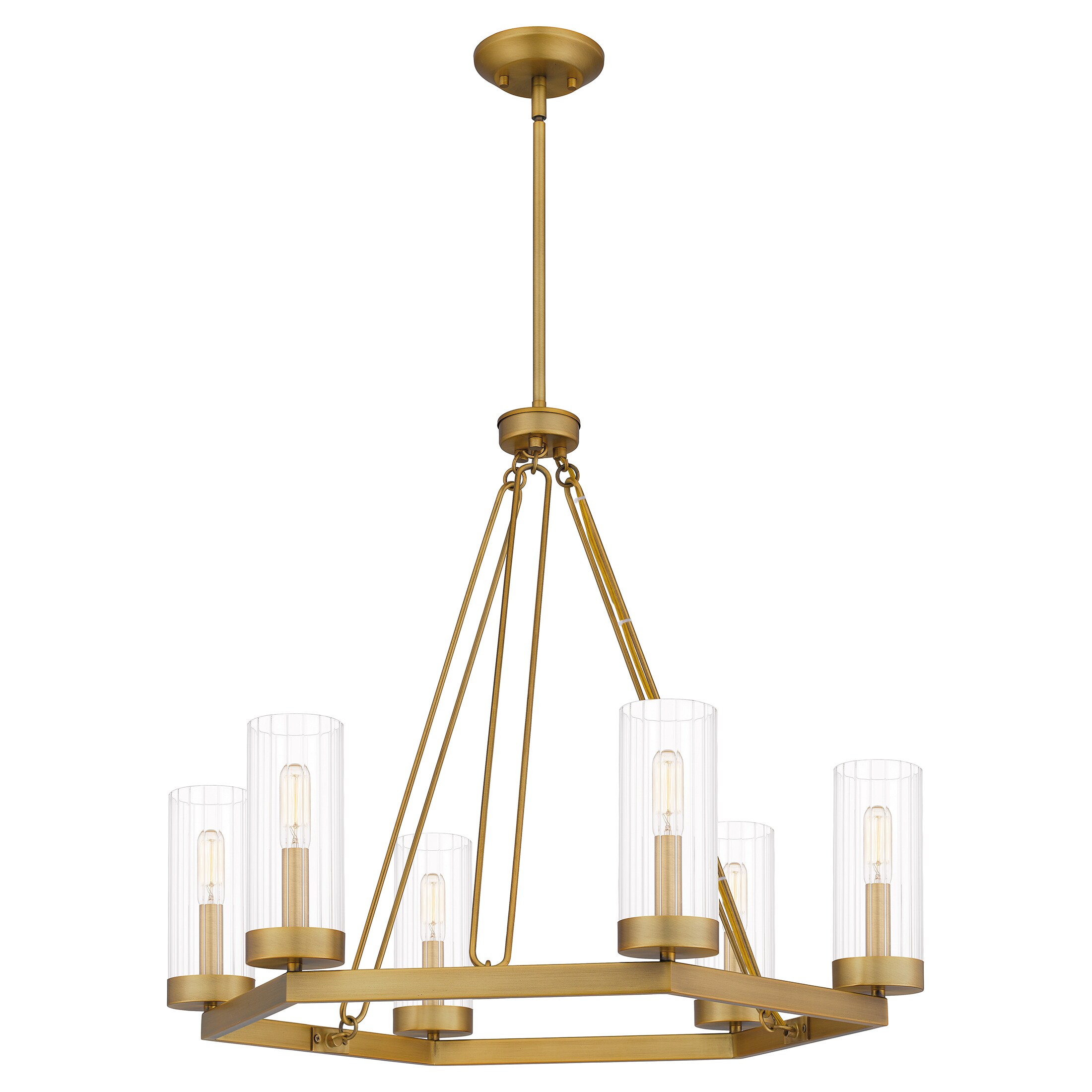 Quoizel Valens 6-Light Aged Brass Traditional Damp Rated Chandelier at ...