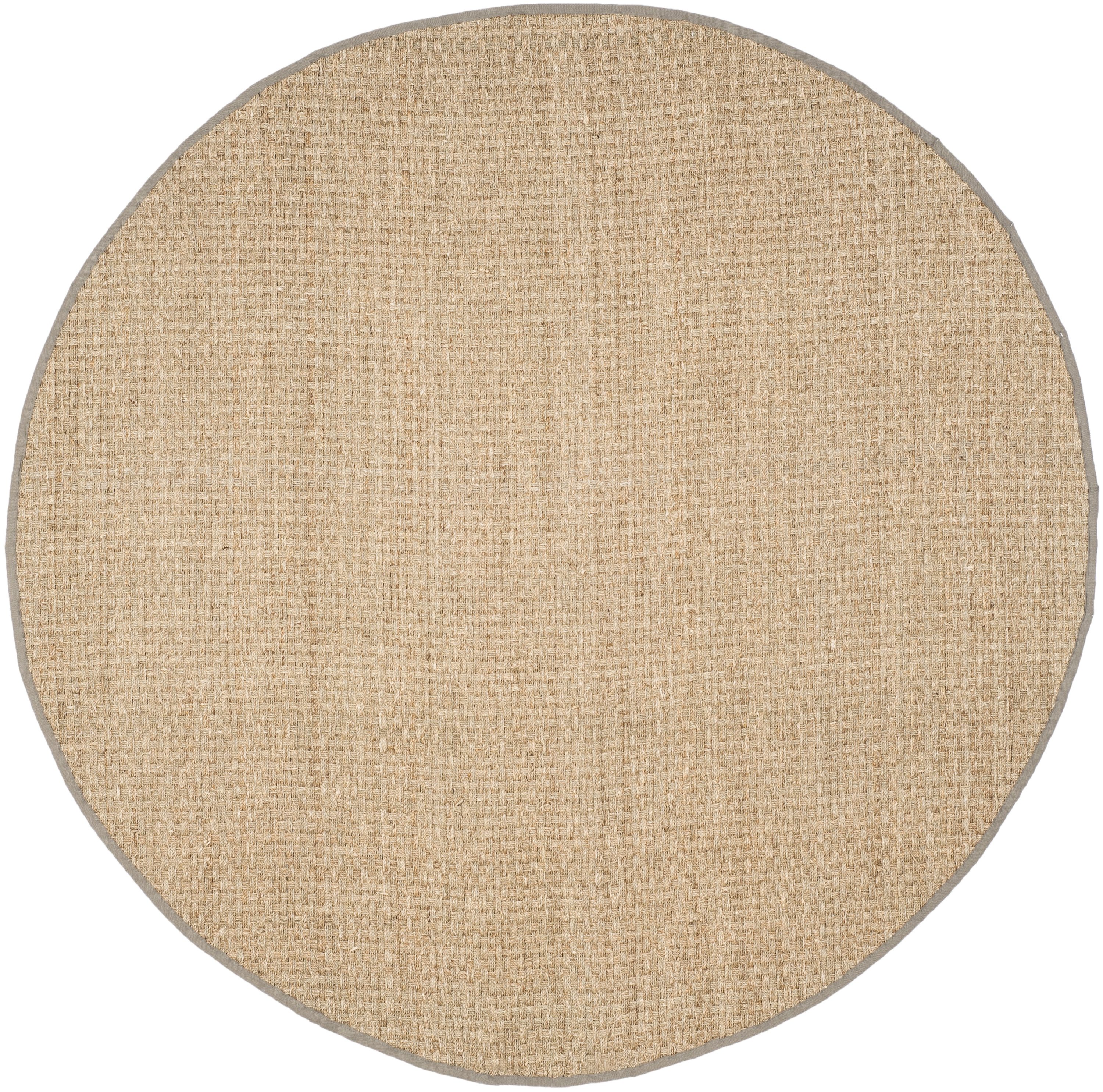 Safavieh NF114P-8R Natural Fiber Hampton 8 x 8 (ft) Loomed Seagrass Natural/Gray Round Indoor Solid Coastal Area rug