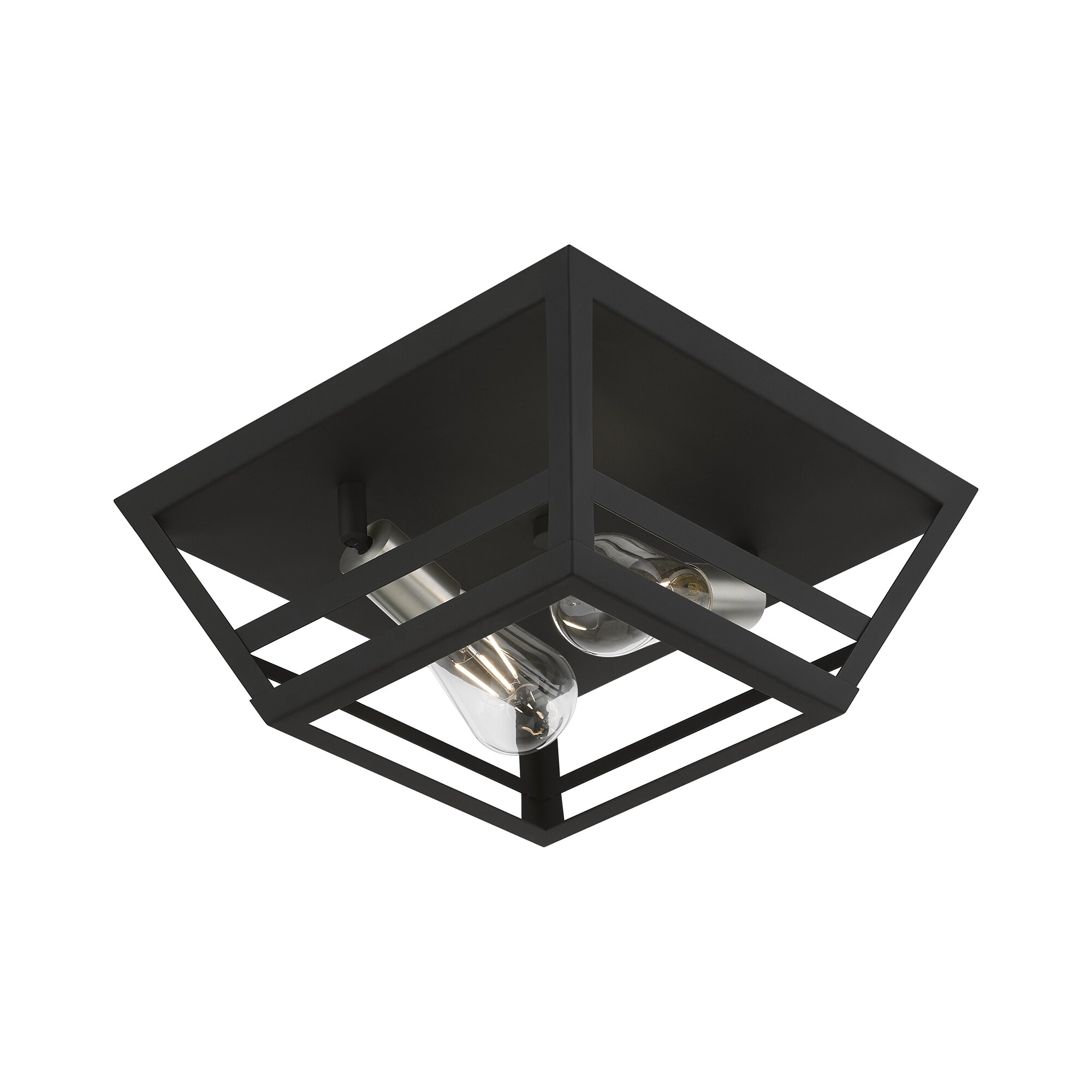 Schofield Transitional 2-Light Flush Mount in Black & Brushed Nickel