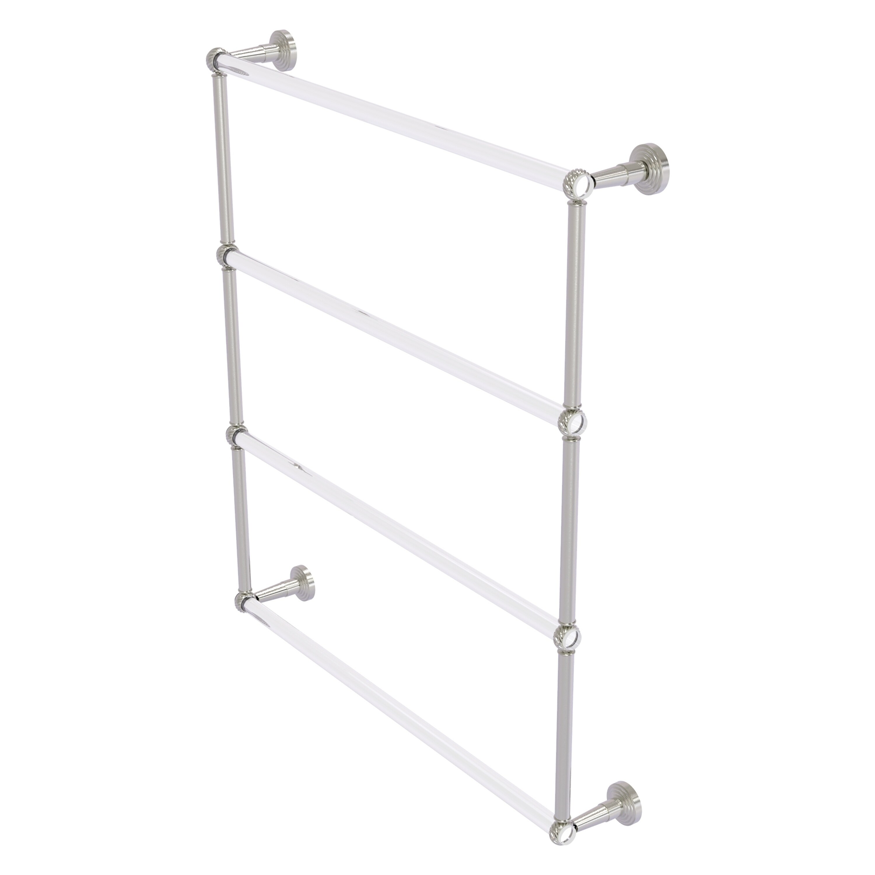 Allied Brass PB-28T-30-SN Pacific Beach 30-in double Satin Nickel Wall mount 4-tier Towel Bar