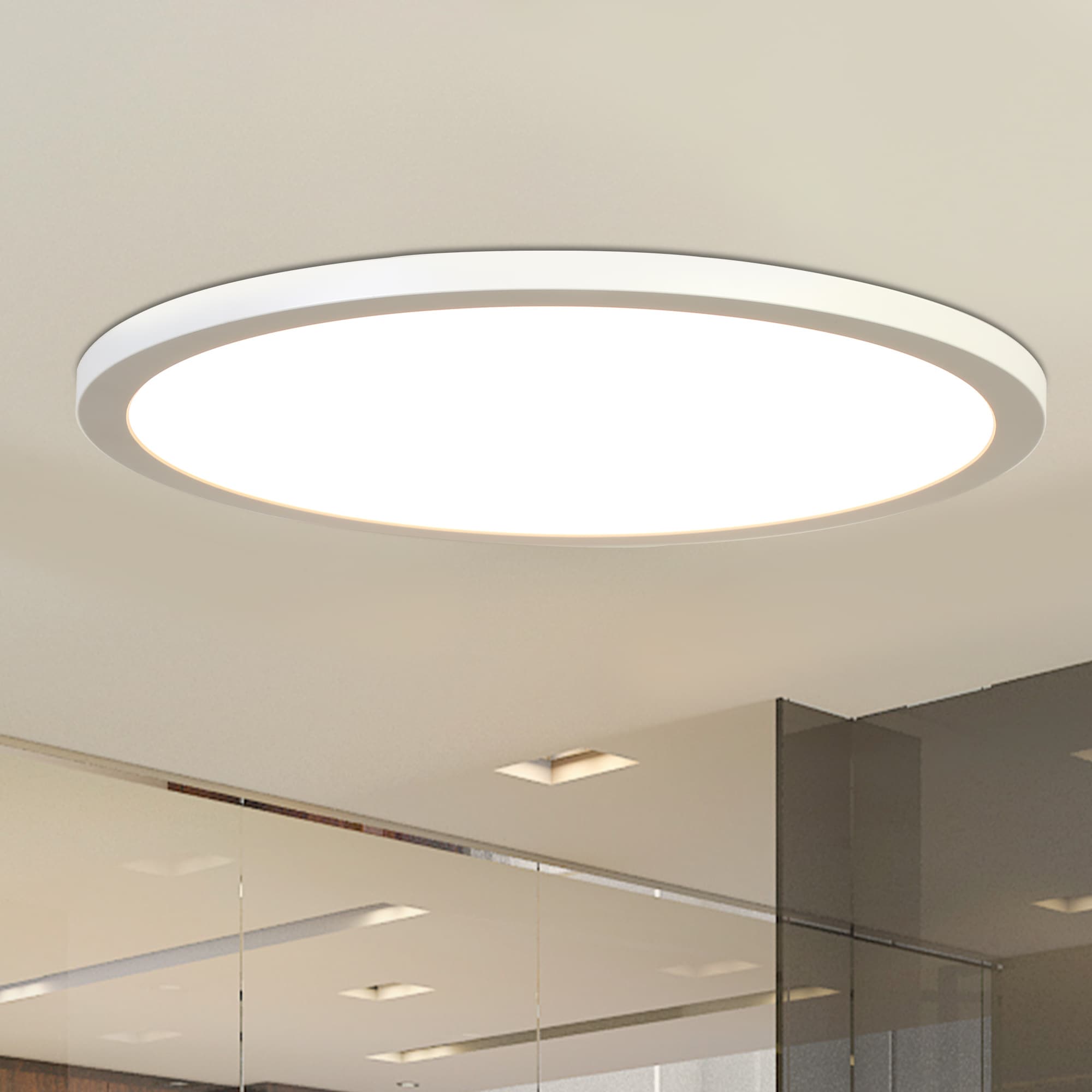 LNC Lumora 15-in LED Flush Mount Ceiling Light High Brightness 3200 Lumens 5CCT White Dimmable for Large Rooms