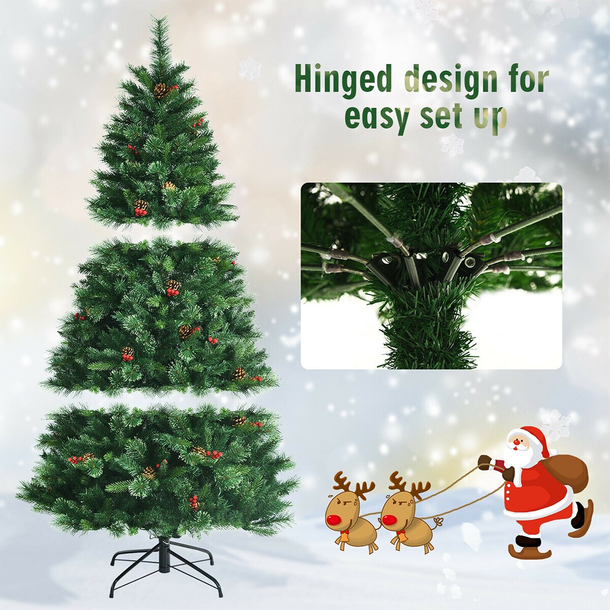 WELLFOR CM-HJY-23450US Artificial-Christmas-Trees - View #7