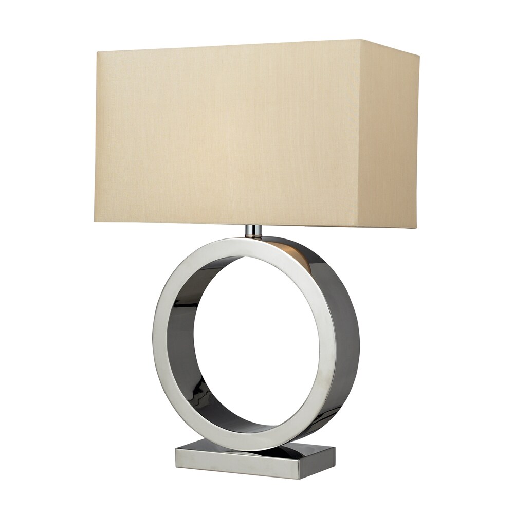Westmore Lighting TL1022D Hawking 27-in Chrome Standard 3-Way Switch Table Lamp with Fabric Shade