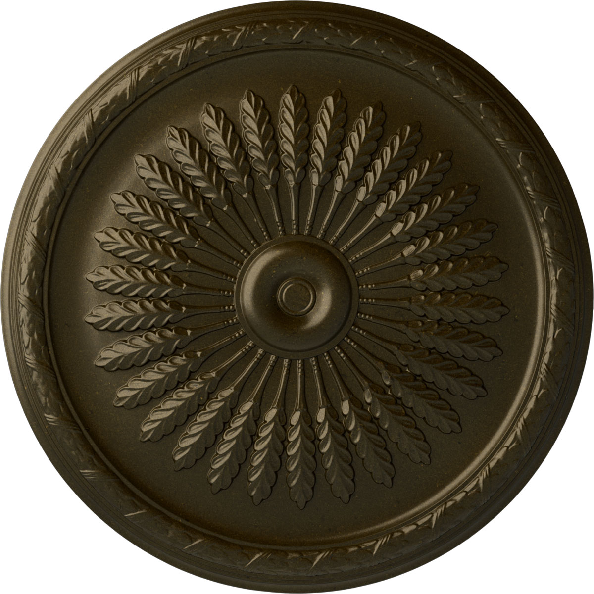 Ekena Millwork CM36JUGGS Juniper 36-in W x 36-in L Painted Green Gold Polyurethane Whole Ceiling Medallion