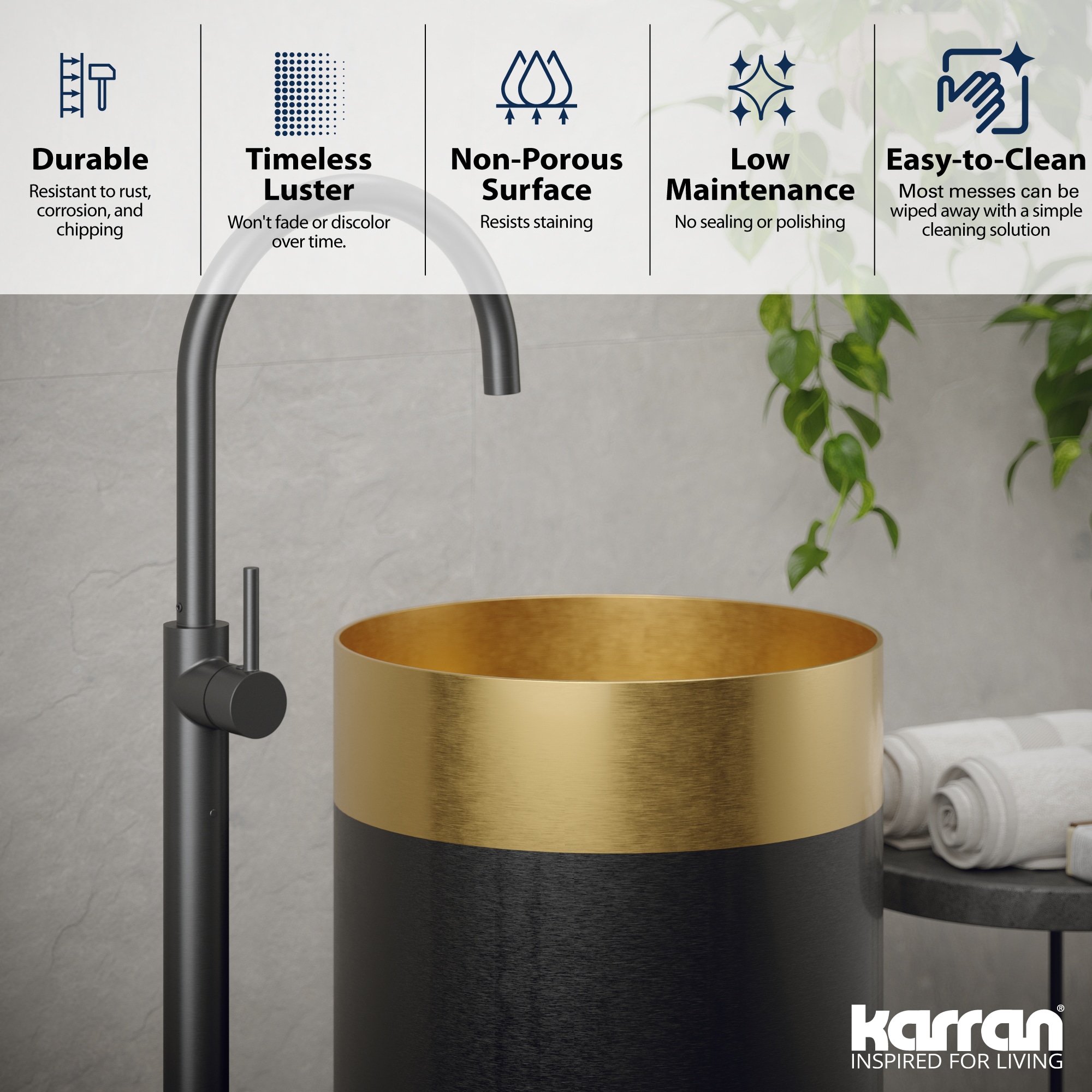 Karran CCP200G Complete-Pedestal-Lavatories - View #5