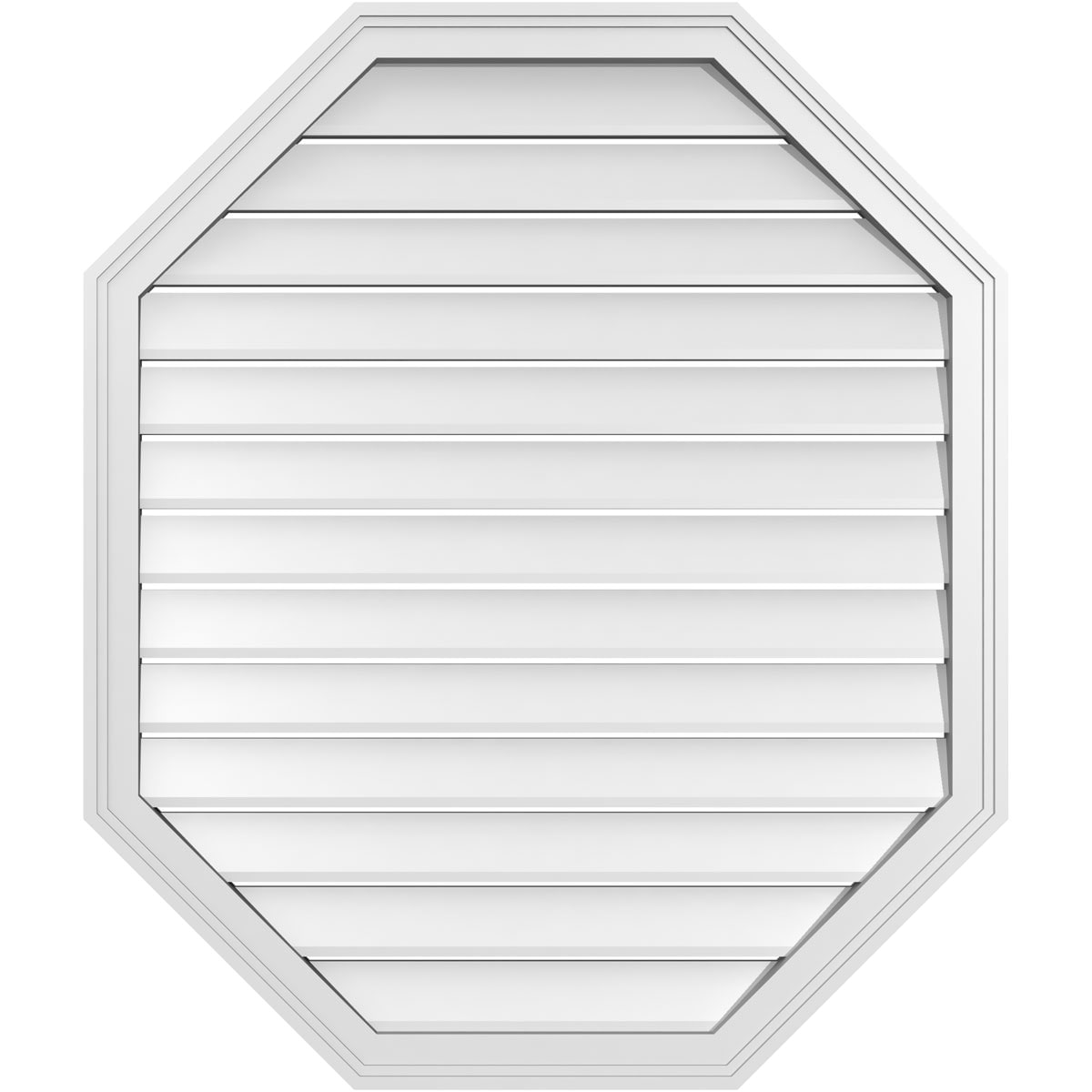 Ekena Millwork GVPOV34X4002SF 34-Inches x 40-Inches Off-white Octagon PVC Gable Louver Vent