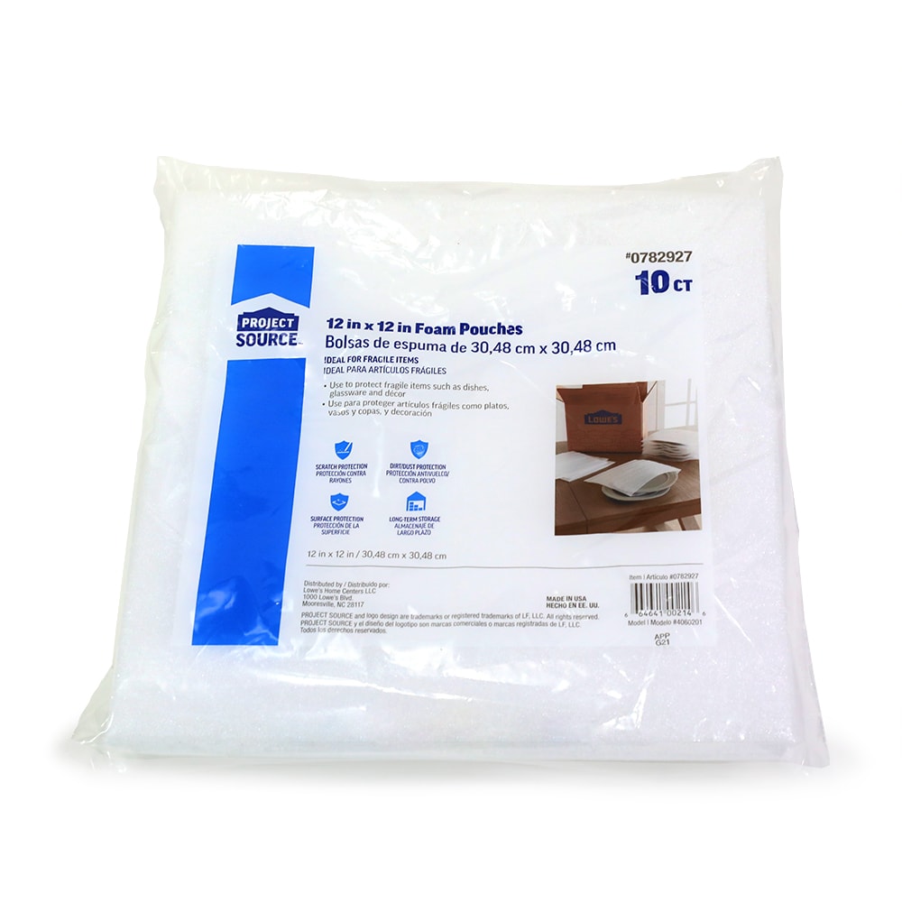 Project Source 10-Pack 12-in x 12-in Foam Pouches in the Packing Supplies  department at