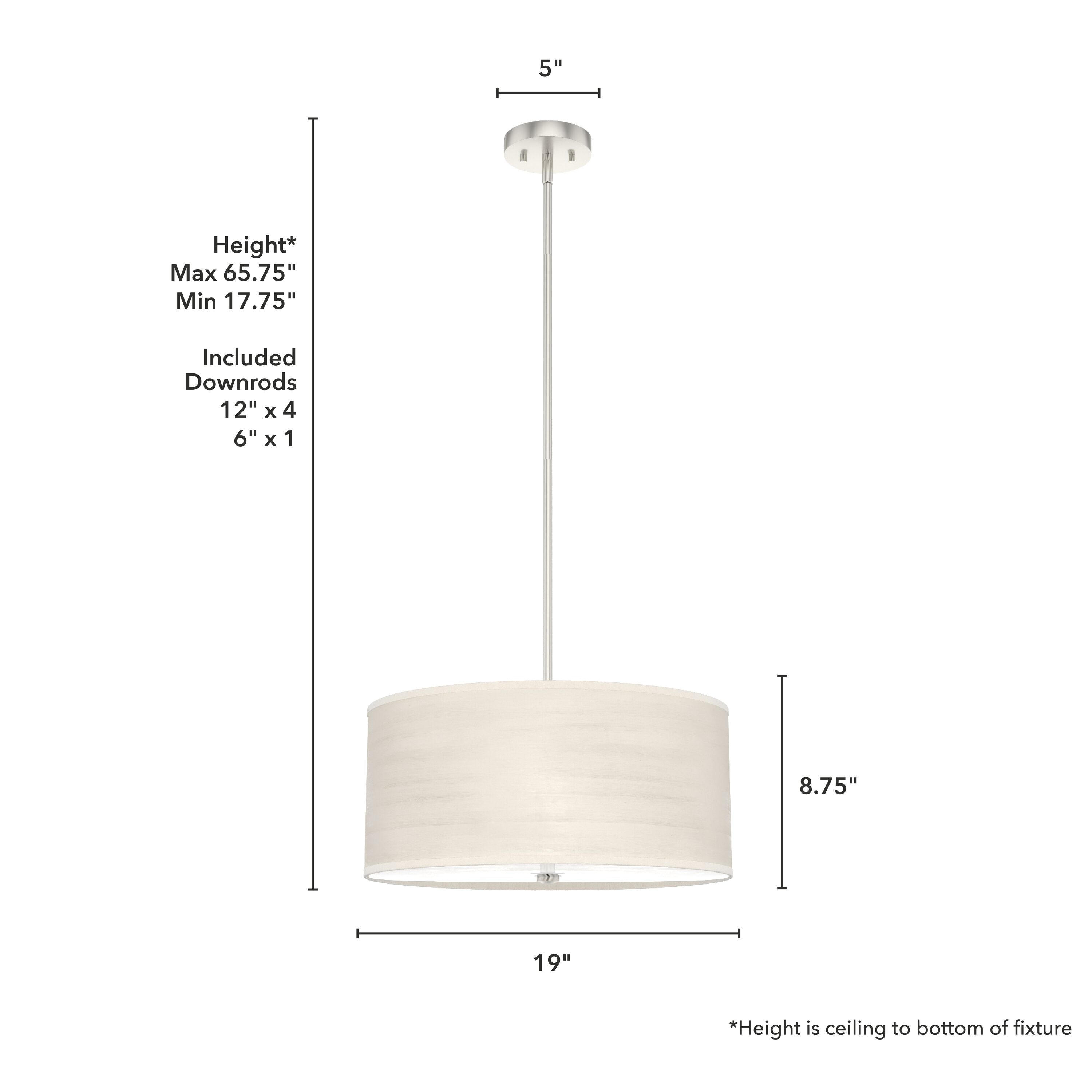 Hunter Solhaven 3-Light Bleached Alder Modern/Contemporary Frosted ...