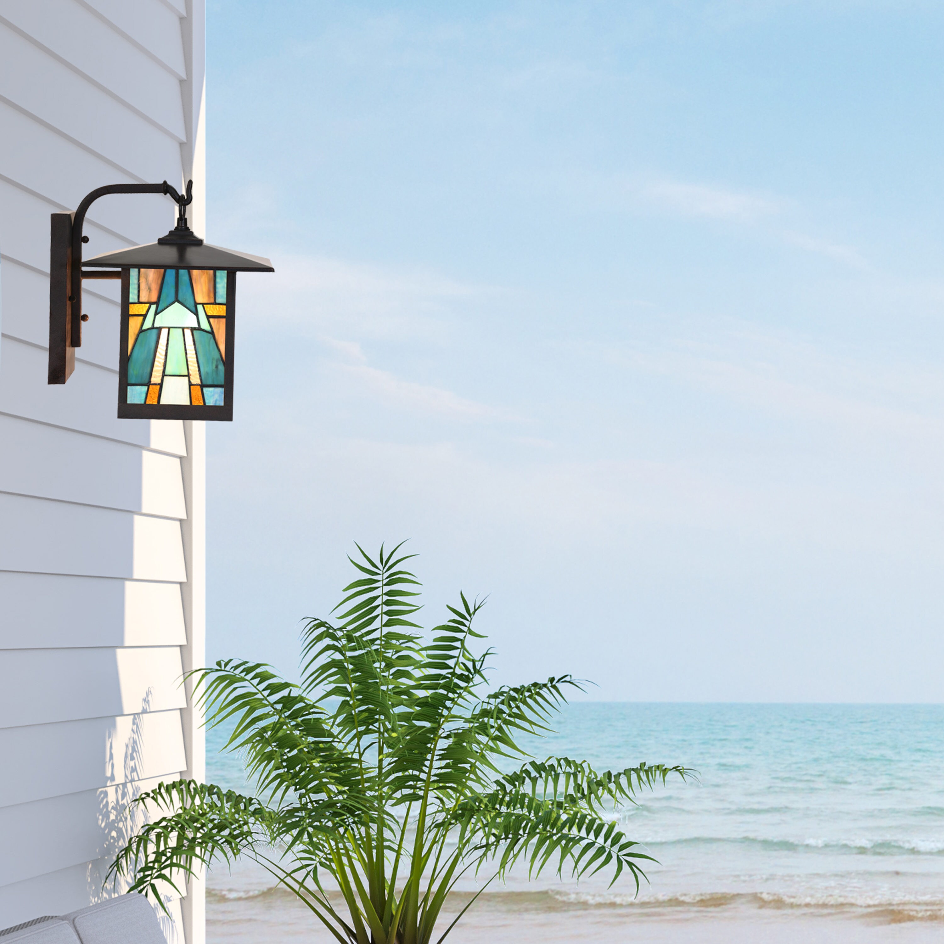 Elegant Bronze Mission-Style Outdoor Wall Lantern Sconce