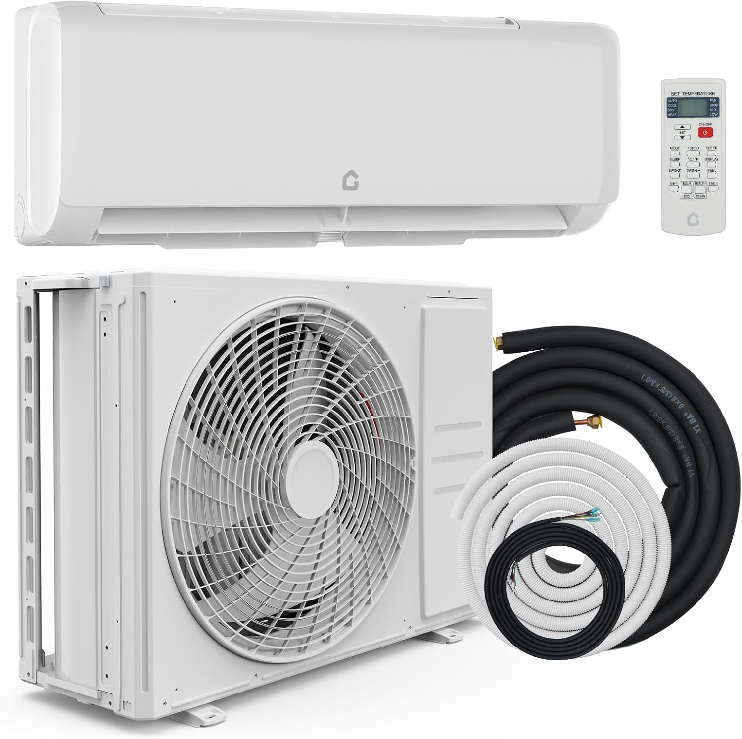 Garvee 12000 BTU Energy Star Ductless Mini Split Air Conditioner and Heat Pump 21 SEER2 230V Inverter System with Complete Installation Kit
