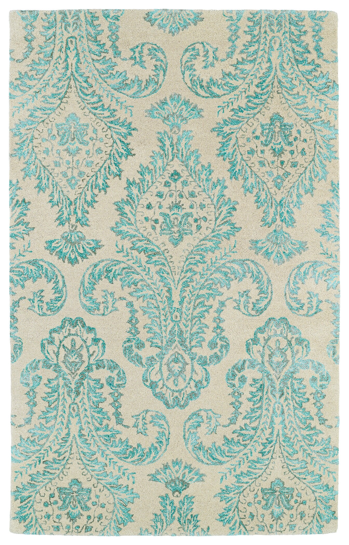 Kaleen DIV06-78-811 Divine 8 X 12 (ft) Wool Turquoise Indoor Ikat Area Rug