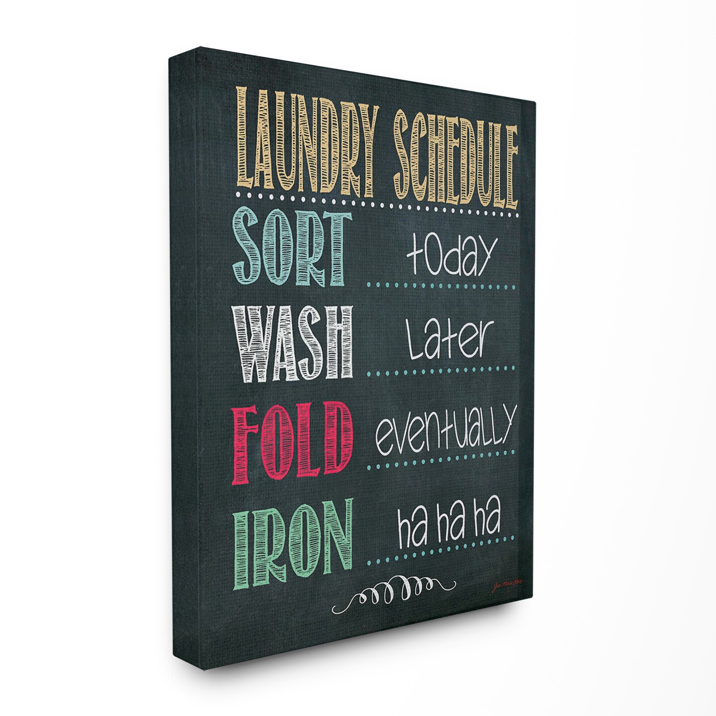 16" x 32" Canvas Wall Scroll Art Poster Laundry Schedule Scroll 