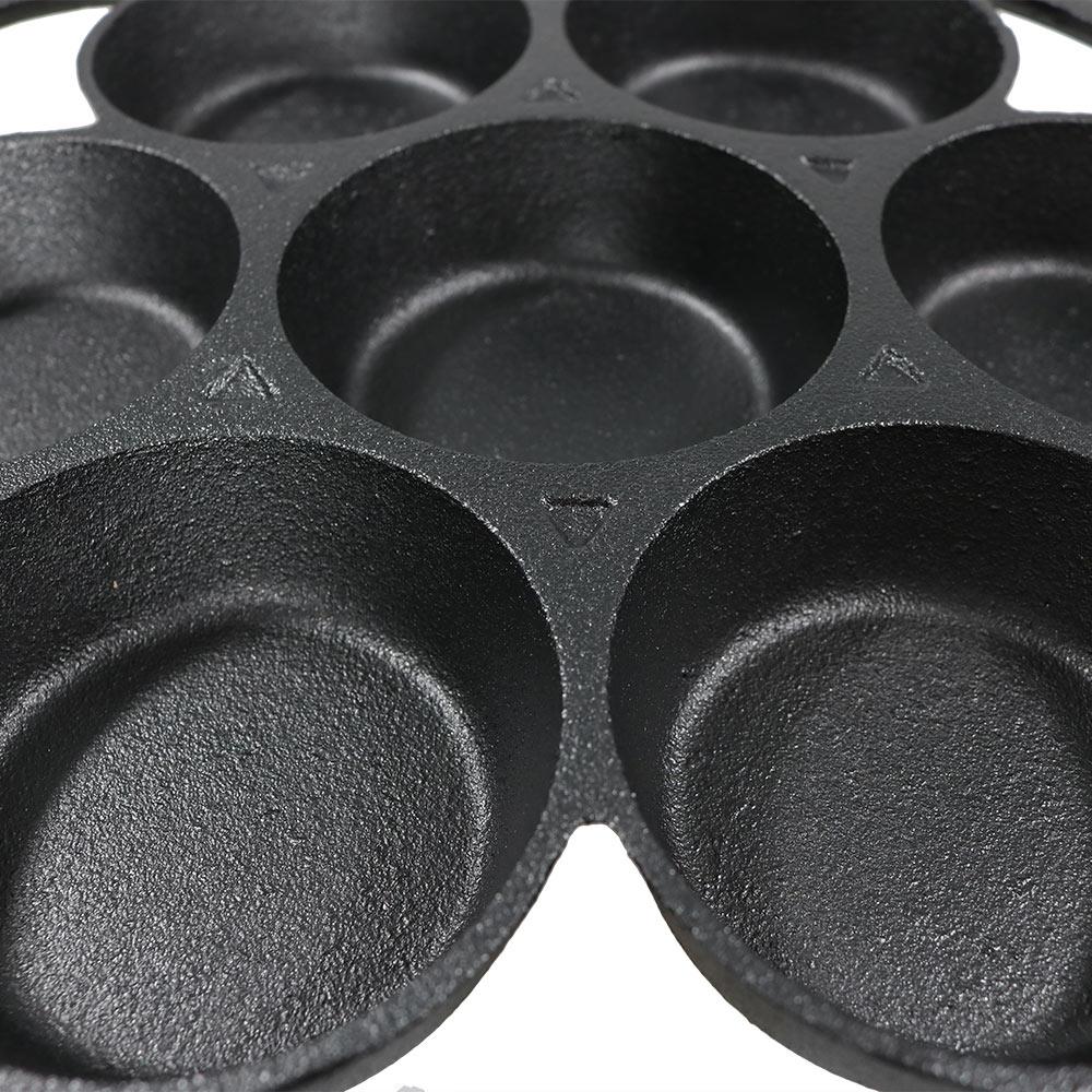 Camping or Indoor Cake Cupcake Mold Poffertjes Pan Cast Iron Muffin Pan for  Baking Biscuit