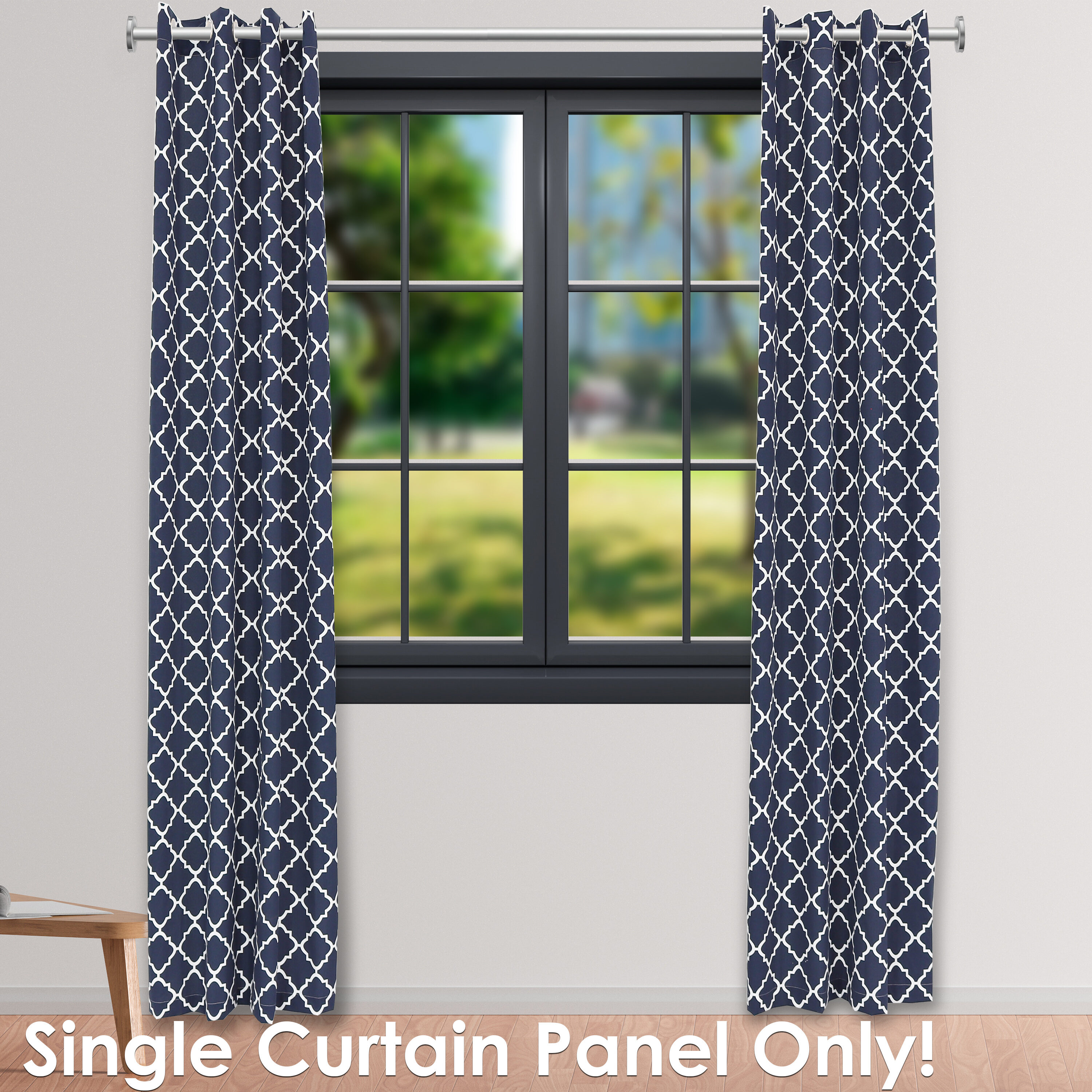 Sunnydaze Decor 107-in Blue Light Filtering Grommet Single Curtain 