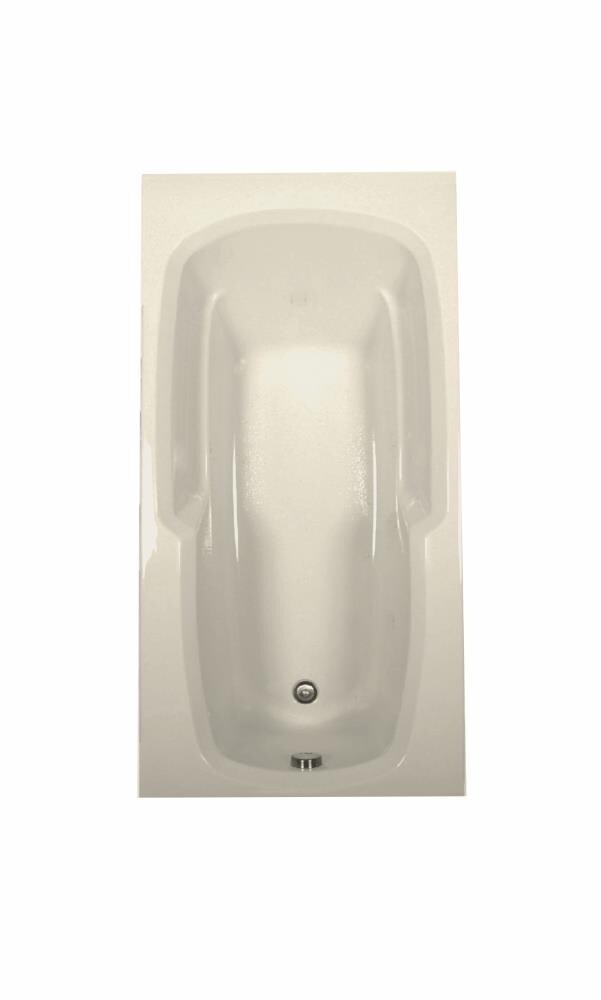WaterTECH S6032 BONE Designer 32-in x 60-in Bone Acrylic Drop-In Soaking Bathtub (Reversible Drain)