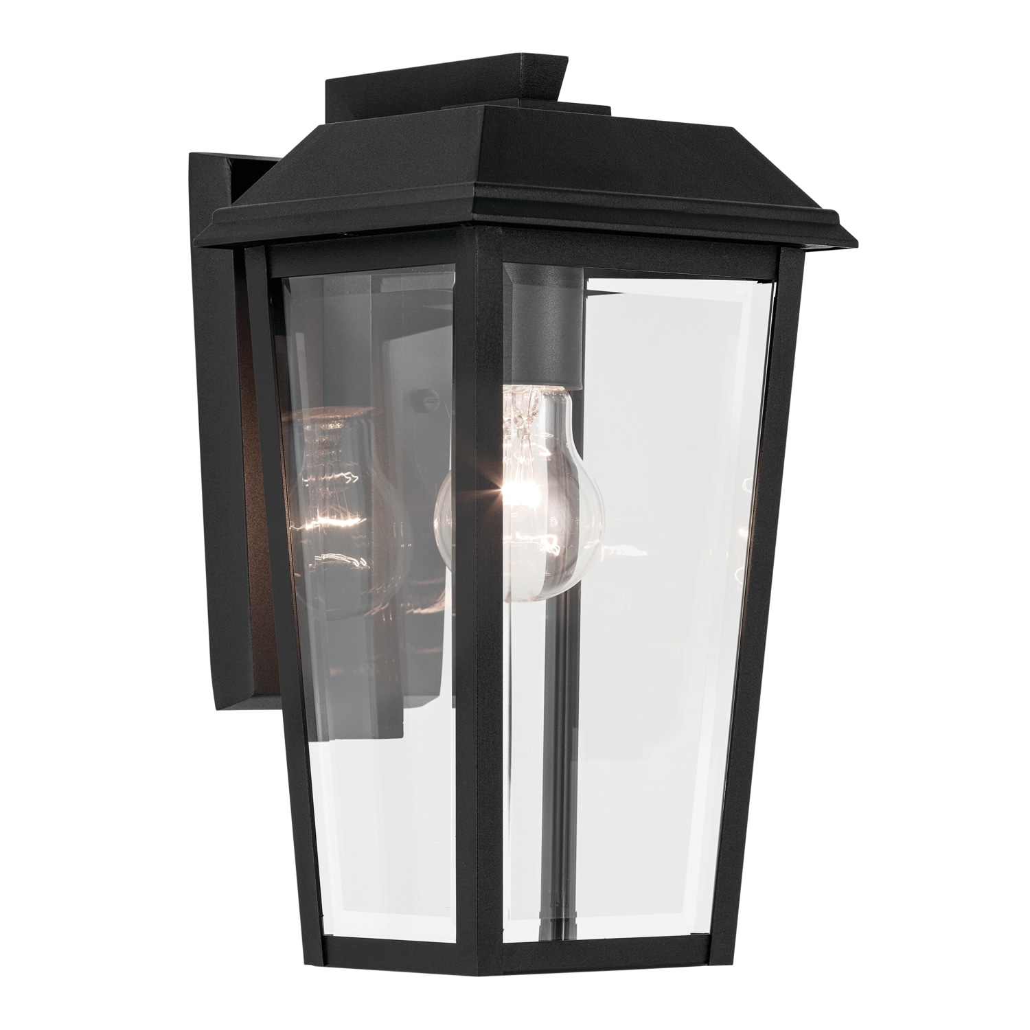 Kichler 59118BKT Mathus 1 -Light 13-in H Black Hardwired Outdoor Wall Light