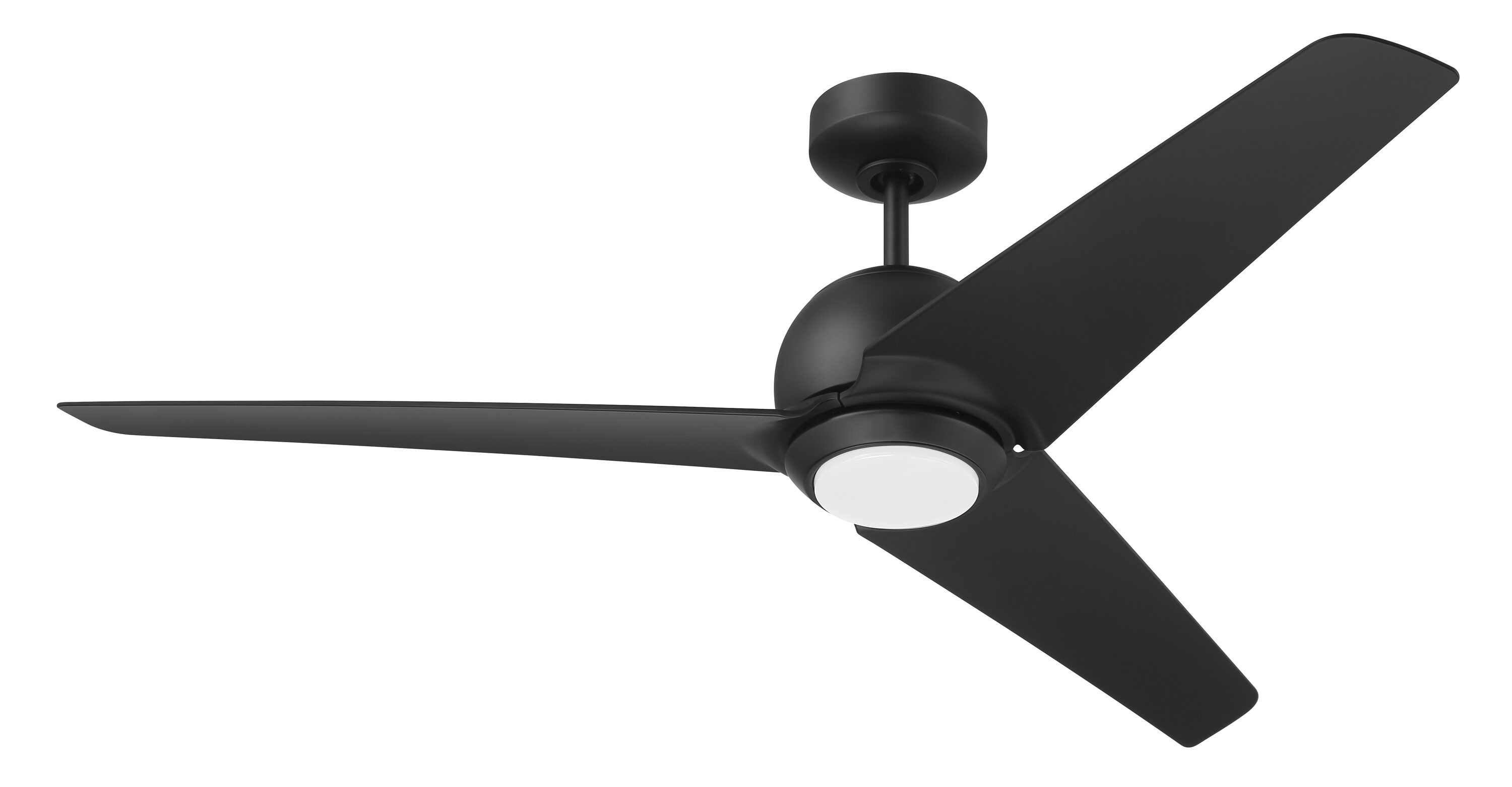 Flat Black 52'' Ceiling Fan with Frost White Glass Light
