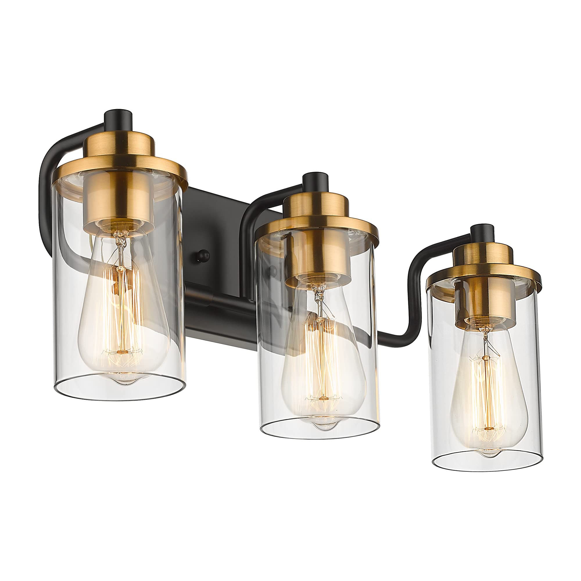 LTMATE LS4FH37-3W BK+BG JAZAVA 19.8-in 3 -Light Brushed Bronze Modern/contemporary Vanity light