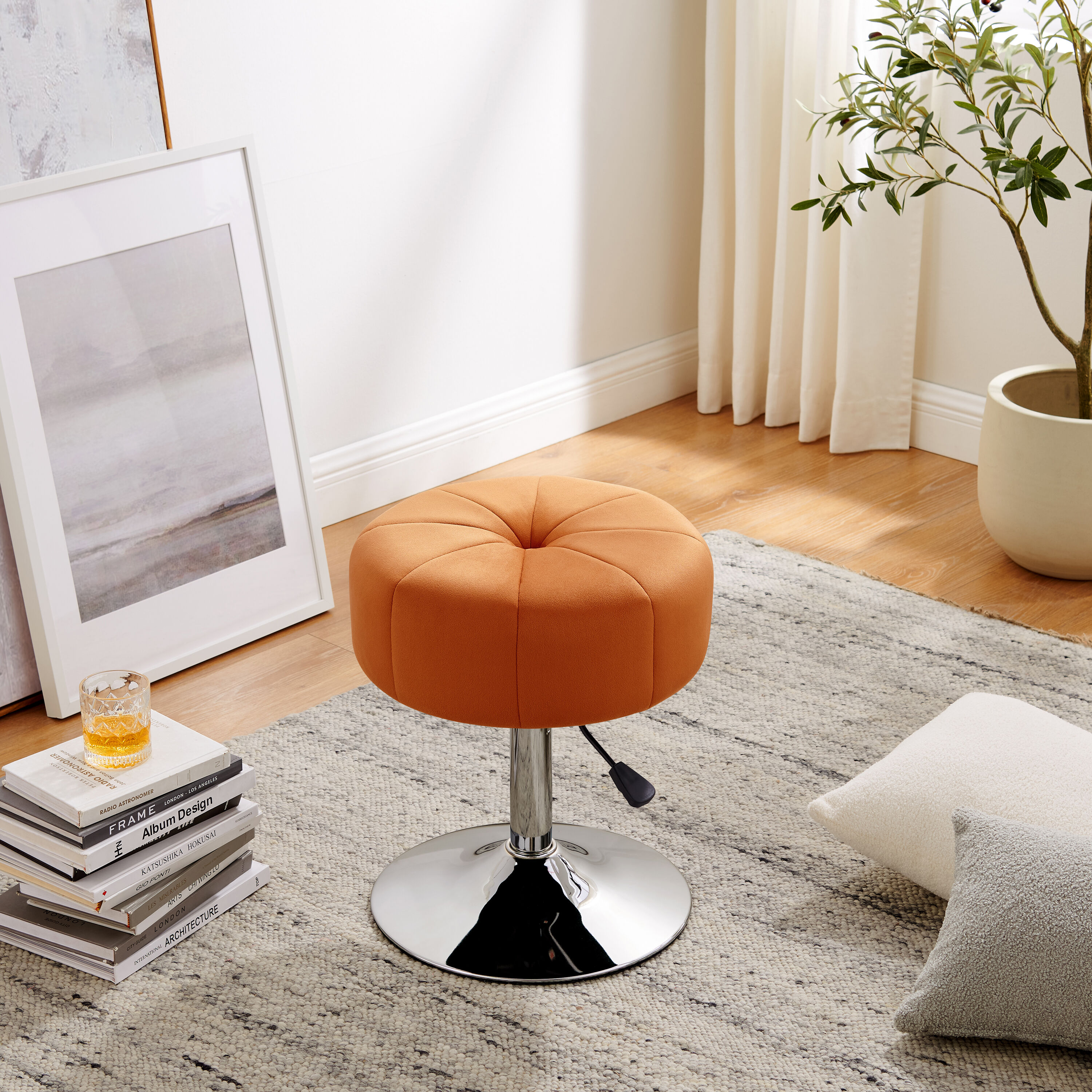 Orange best sale vanity stool