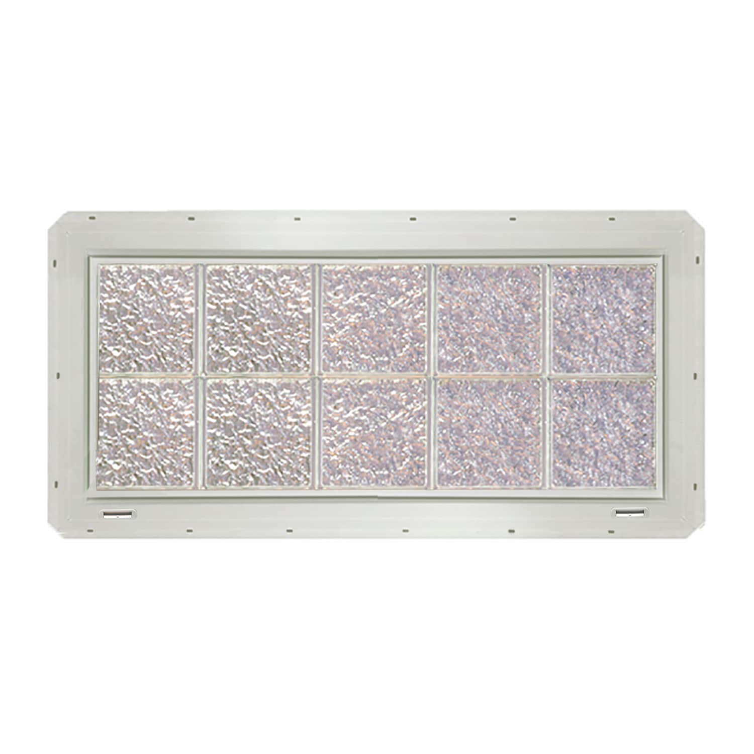CrystaLok CL4016SISWH Ice Glass 39-1/4-in x 16-3/4-in Vinyl New construction Glass Block Window