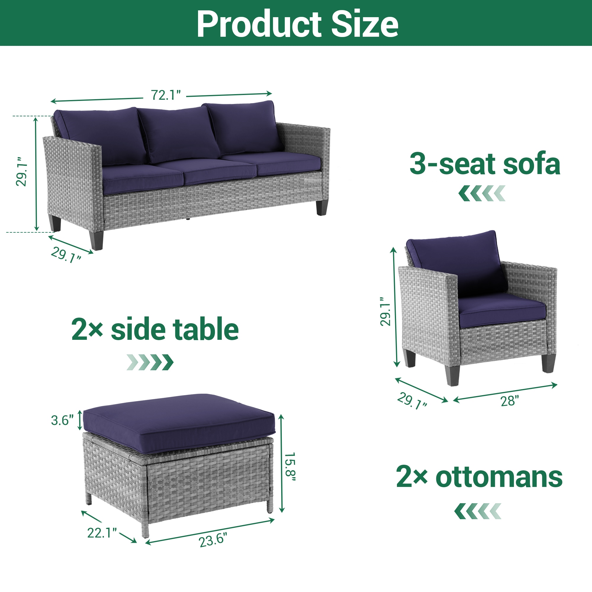 Sonkuki SD-GY615NY-C3 Patio-Conversation-Sets - View #2