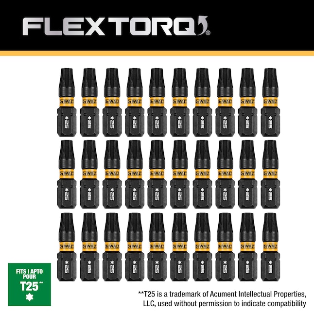 DeWALT FlexTorq 30-Piece 1/4-in x 1-in Torx Impact Driver Bit Set