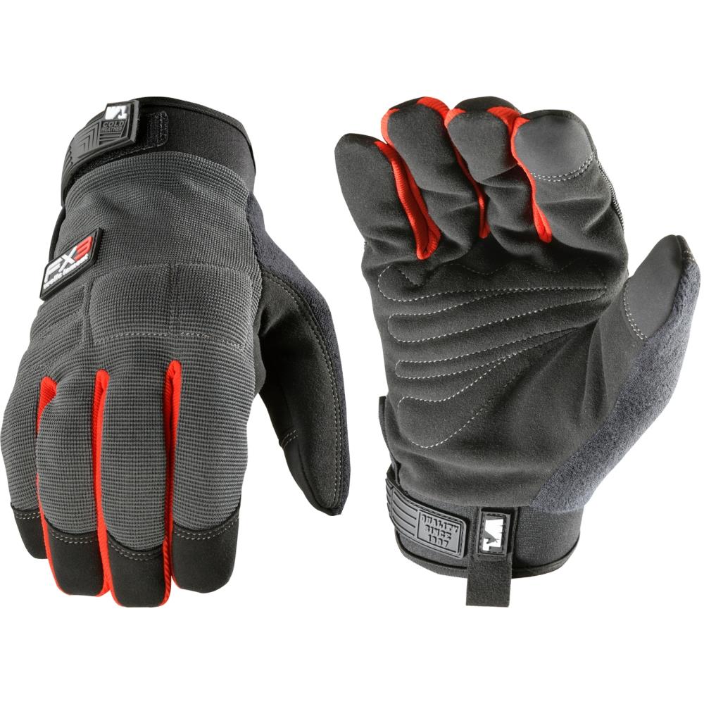 FX3 Men's All-Purpose Adjustable Work Gloves - Black/Gray