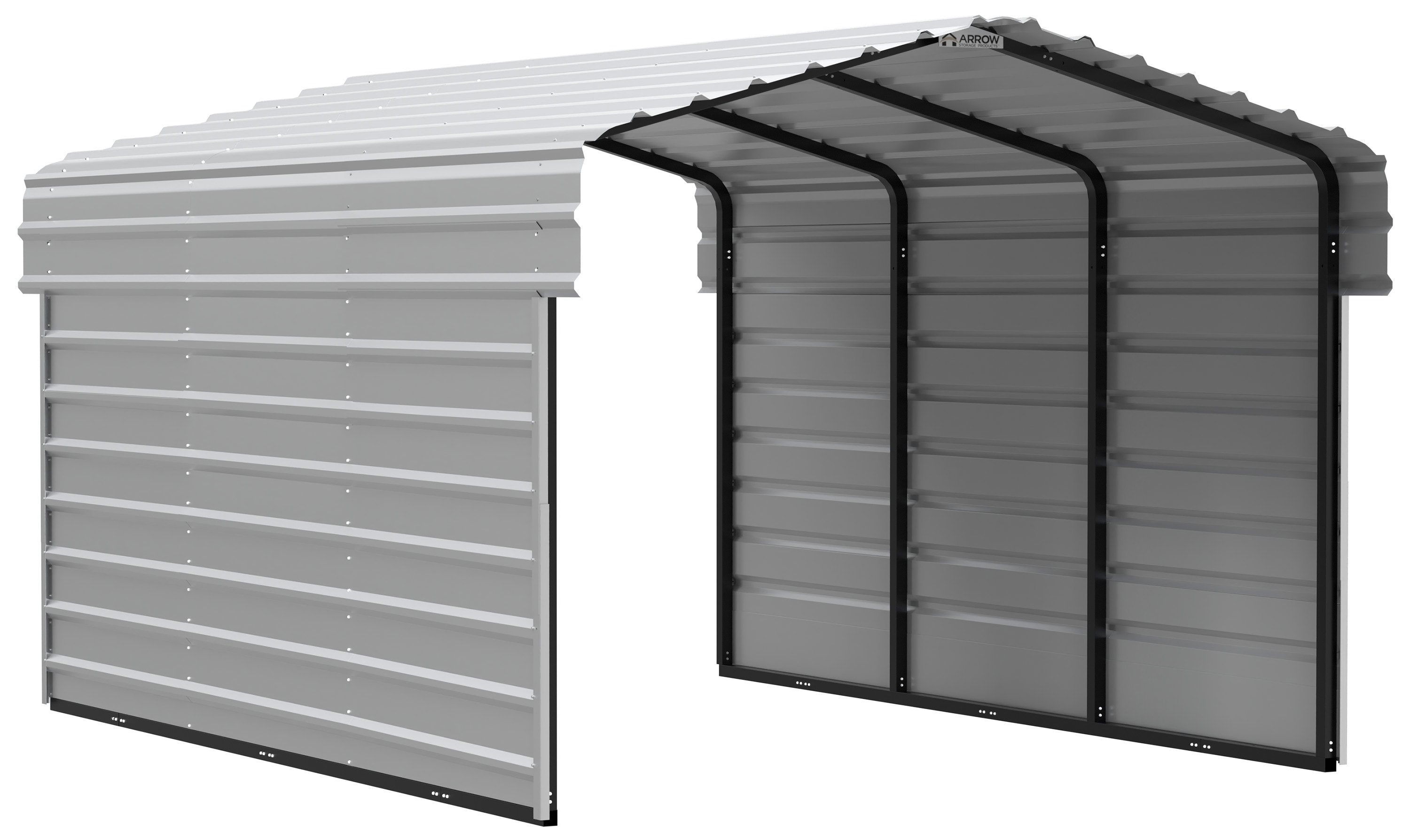 Arrow CPH101507ECL2 10-ft W x 15-ft L x 7-ft H Eggshell Metal Carport with Metal Roof