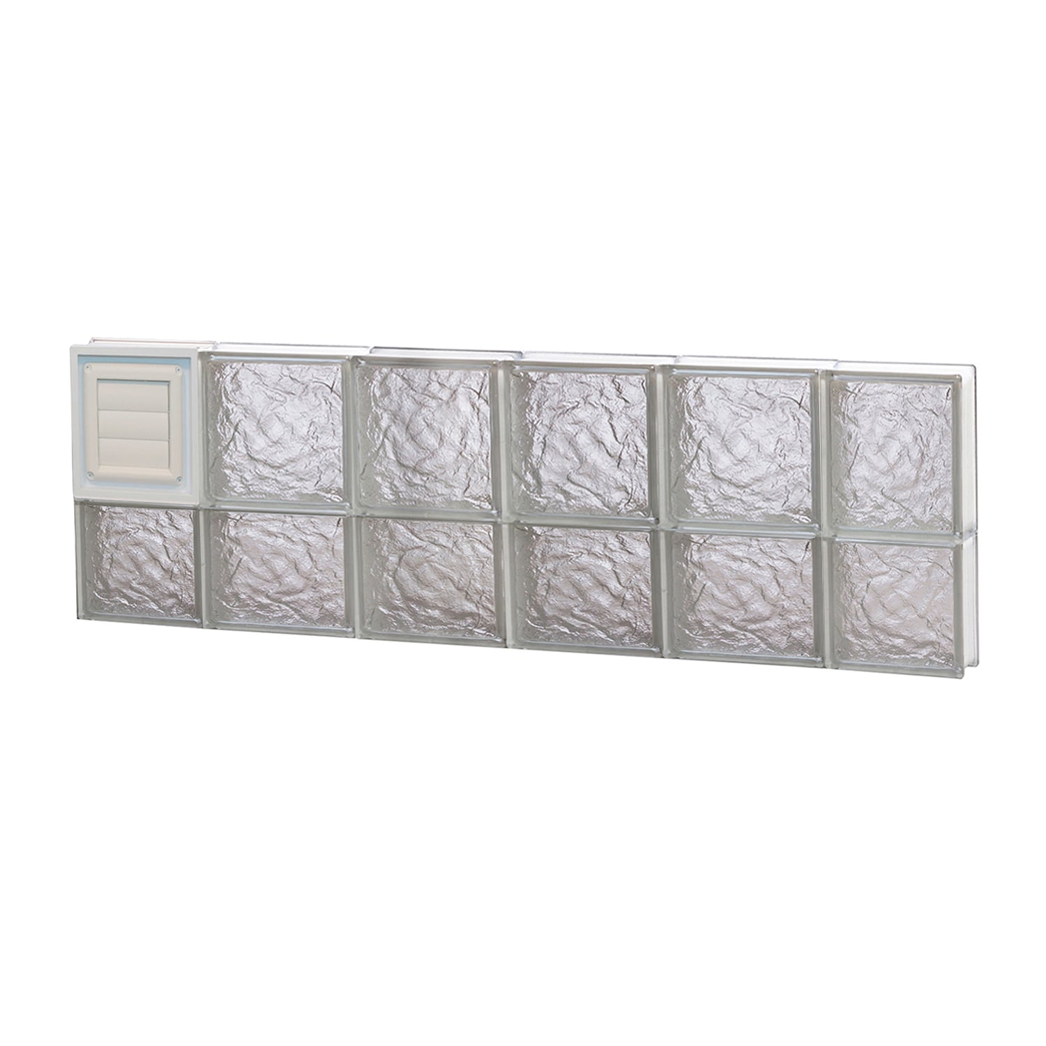 REDI2SET D4414IS Ice Glass 42-1/2-in x 13-1/2-in Frameless Replacement Dryer vent Glass Block Window