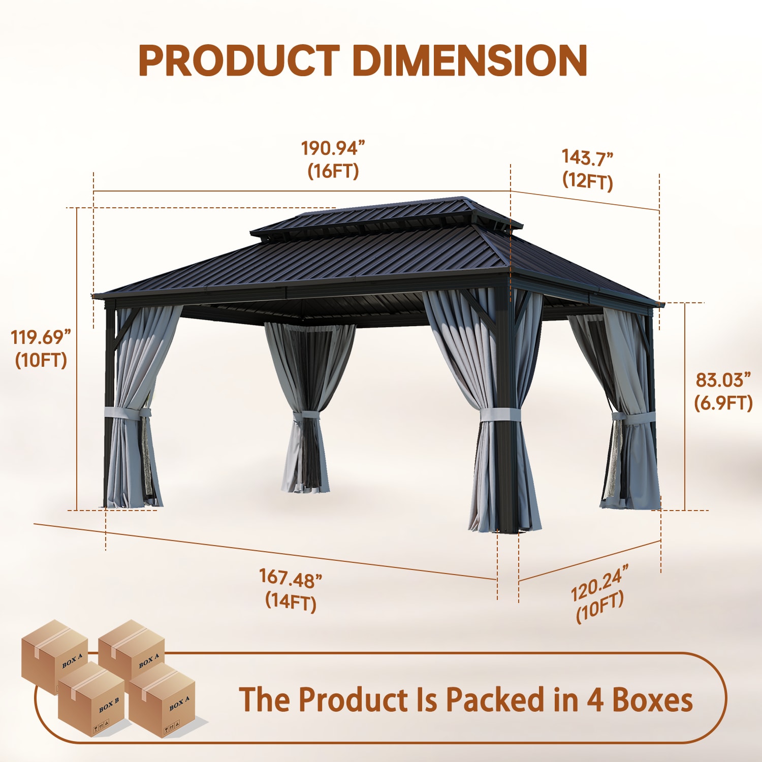 Bapipro BPGB34G33 Wood-Resin-Gazebos - View #7