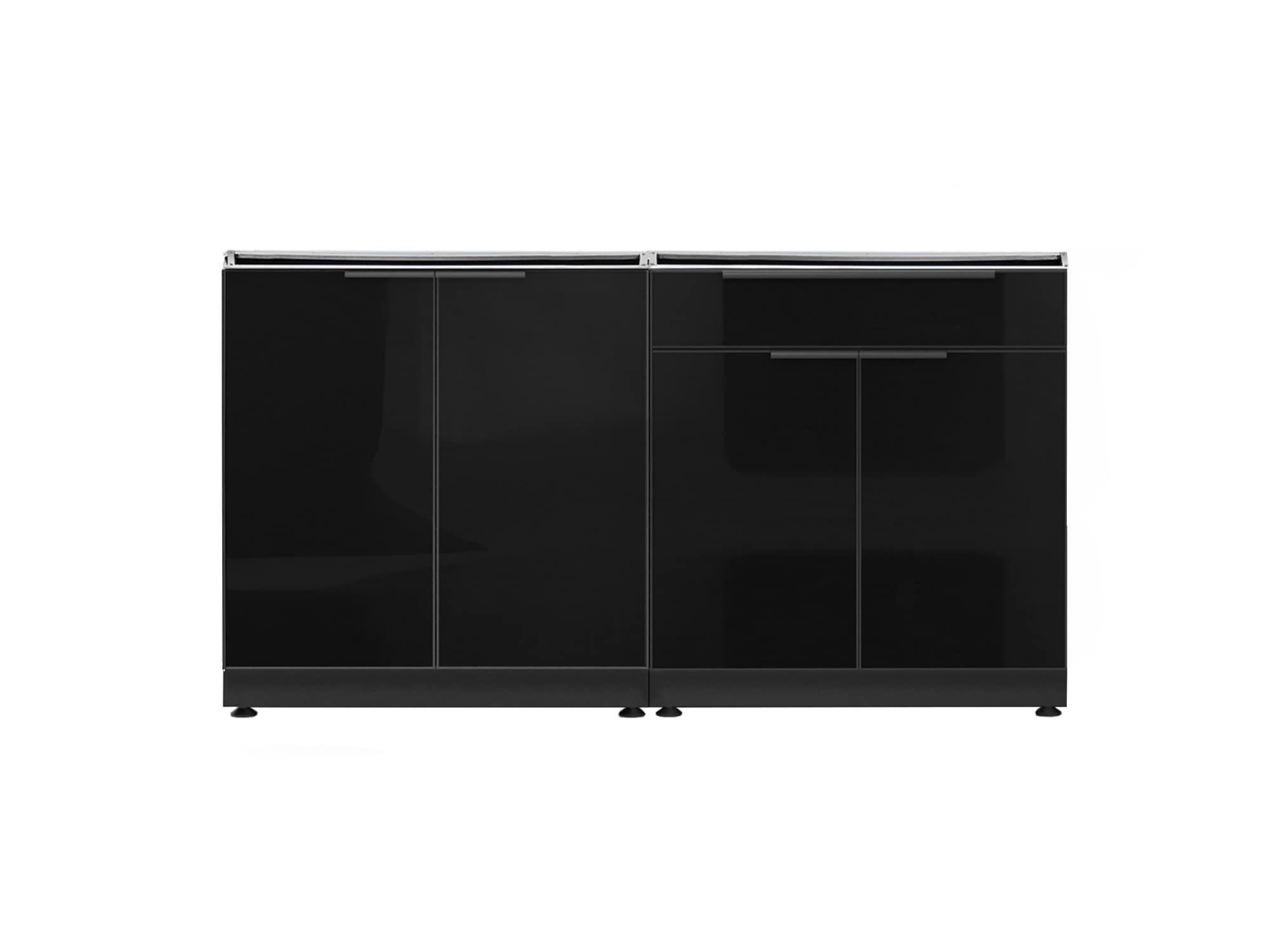 NewAge Products Aluminum Black 2 -Piece 64-in W x 23-in D x 35.25-in H Modular Outdoor Kitchen Set #73867