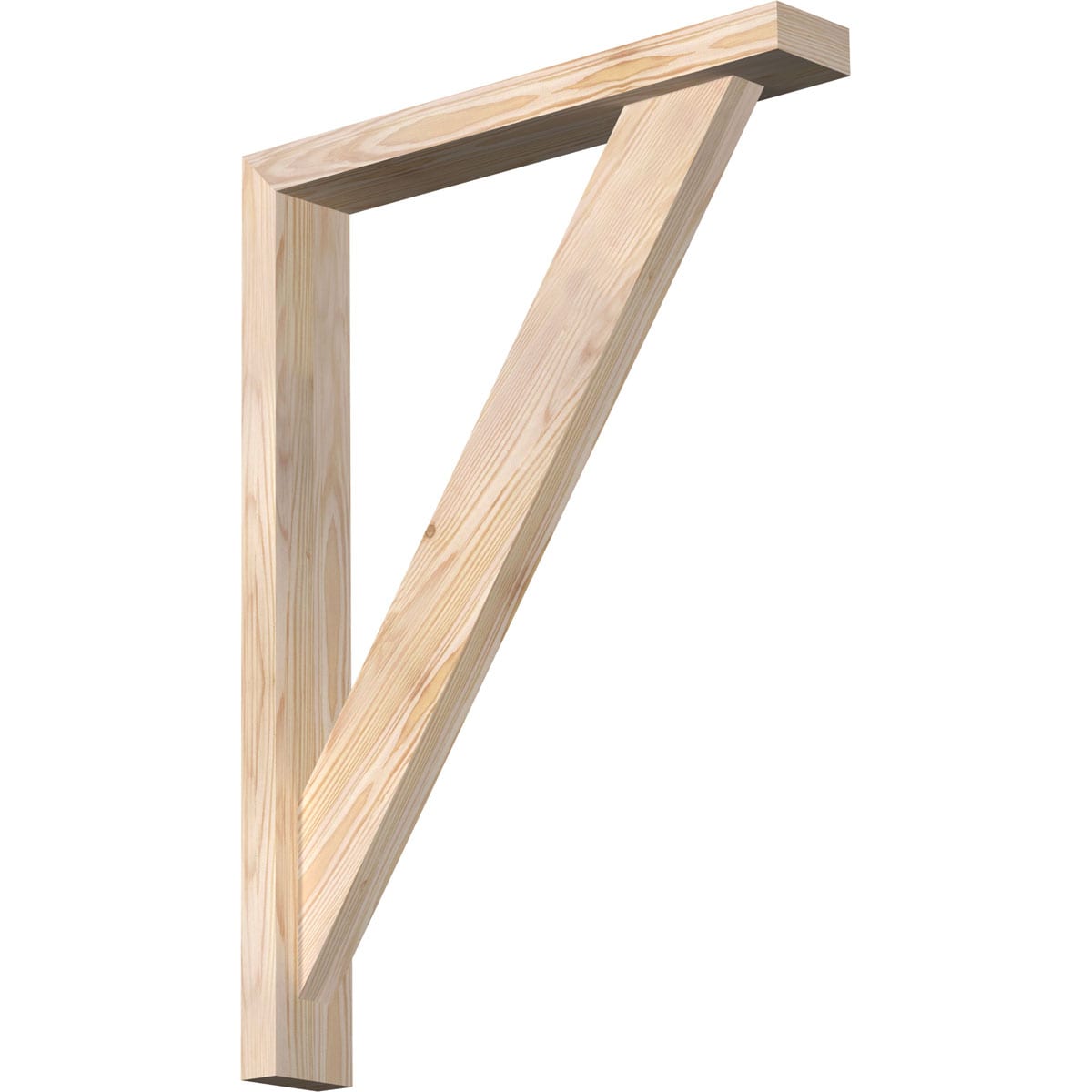 Ekena Millwork 1465022 Traditional block smooth bracket with offset brace Douglas Fir Wood Standard Bracket