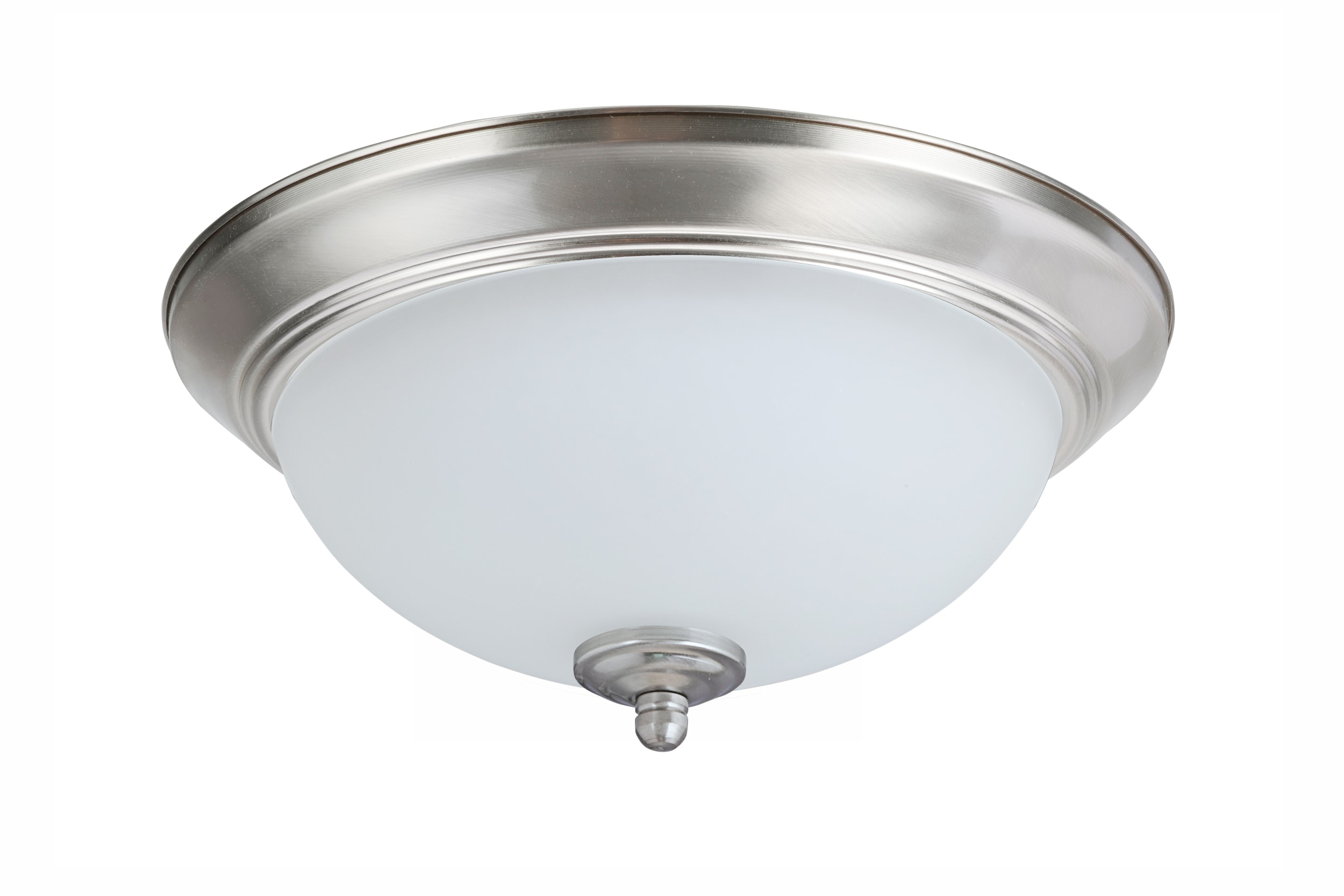 Aspen Creative Corporation 63018-11 1 -Light 13-in Brushed Chrome Flush Mount Light