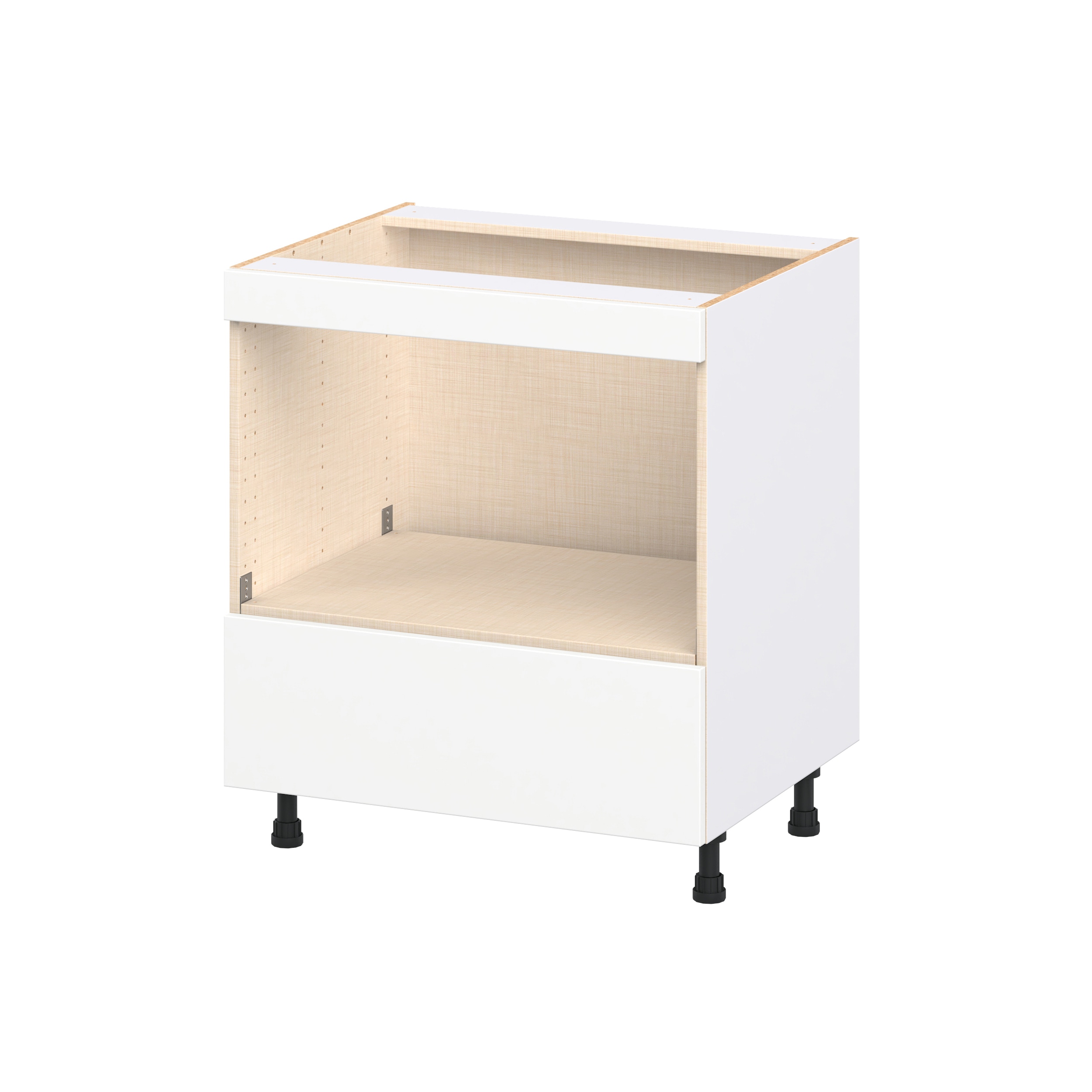 Hugo&Borg Lasalle 30-in W x 34.5-in H x 24.5-in D Bright White Slab Laminate Drawer Base Fully Assembled Cabinet Flat Panel Slab
