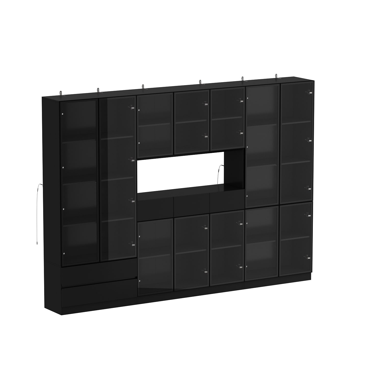 FUFU&GAGA Black Contemporary/Modern Glass Wine Cabinet with FUFU&GAGA Black Contemporary/Modern Glass Wine Cabinet with