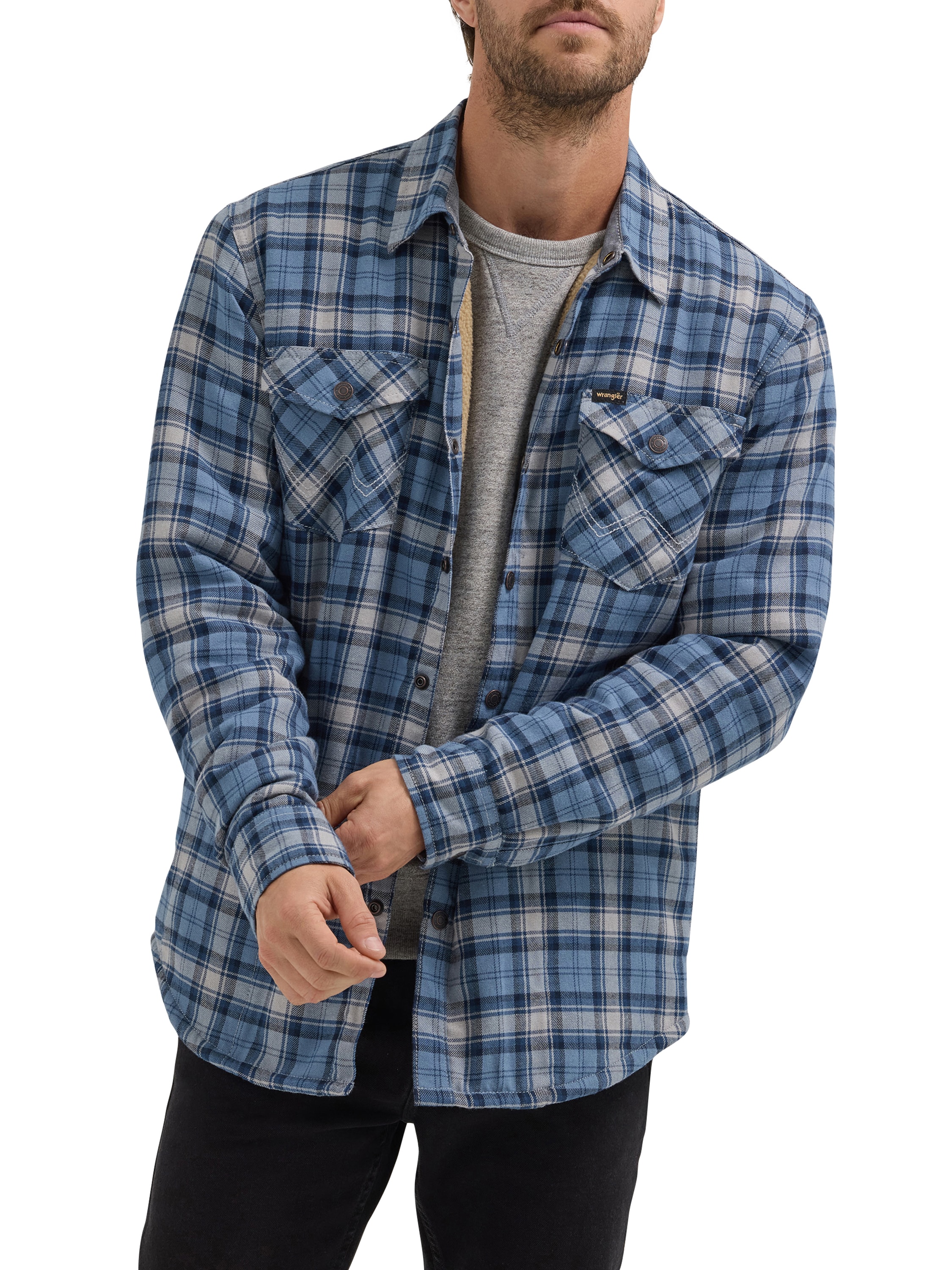 Wrangler 112358650-XL Men's Deep Denim Flannel Insulated Shirt jacket ( Extra Large )