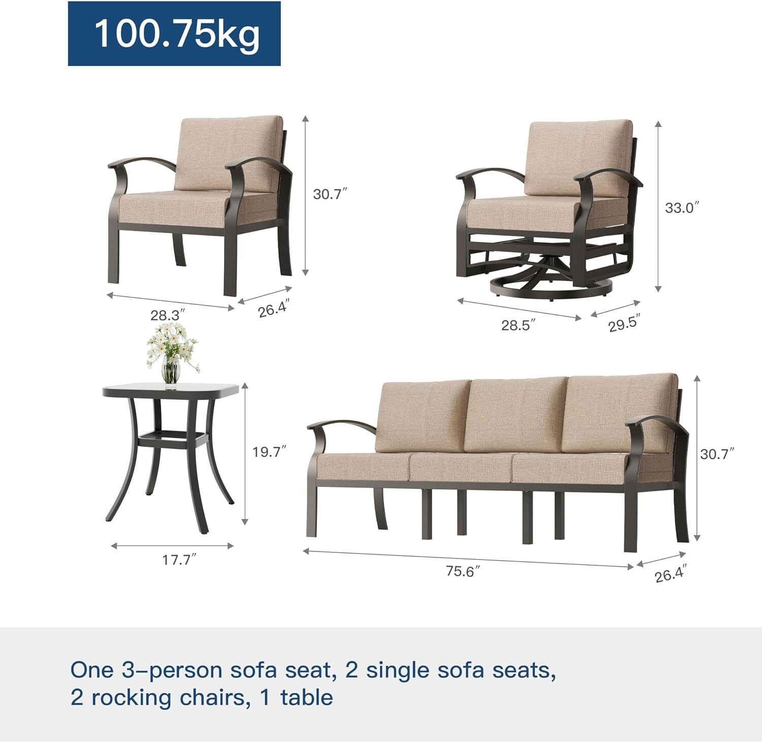ALAULM LS-A-7SRFP-SAND Patio-Sofas-Daybeds - View #3
