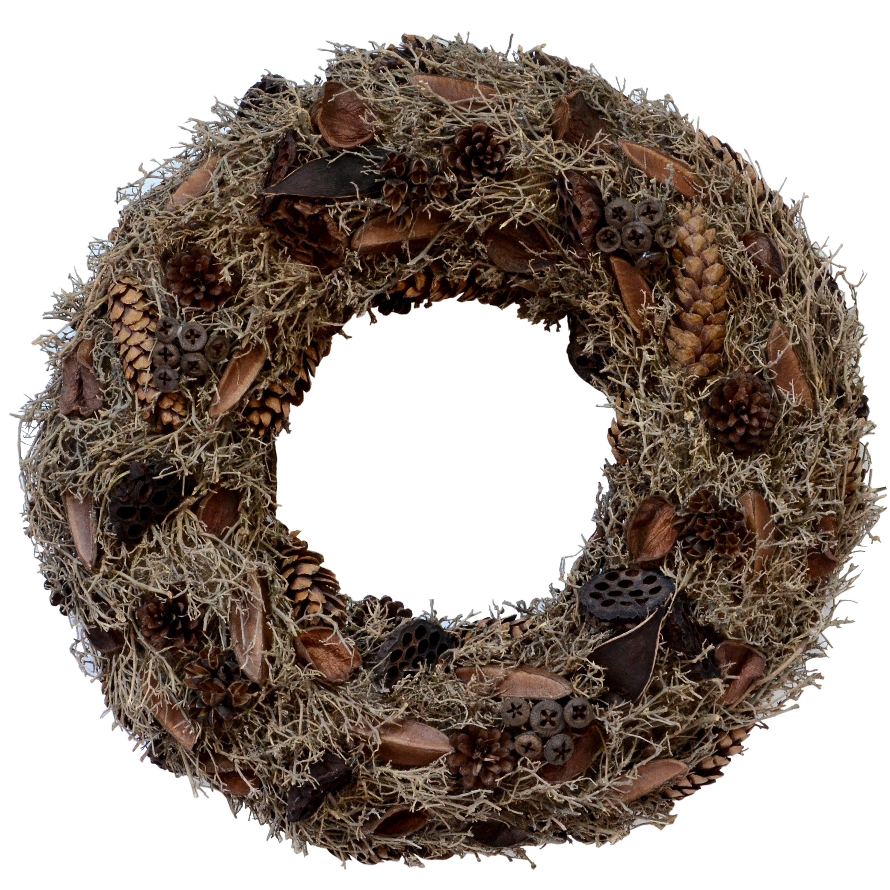 Vickerman H6MIX2500 4-in Indoor Natural Mixed Needle Artificial Christmas Wreath