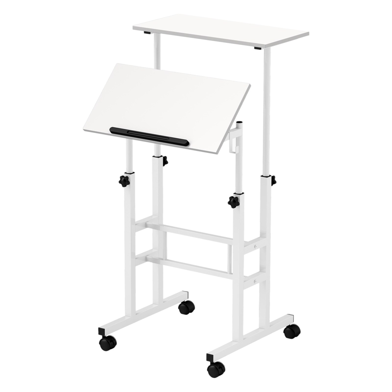 Slickblue D-CO-HW92701BC 24 Width Home Office Modern MDF Standing Desk Natural/WalnutWhite