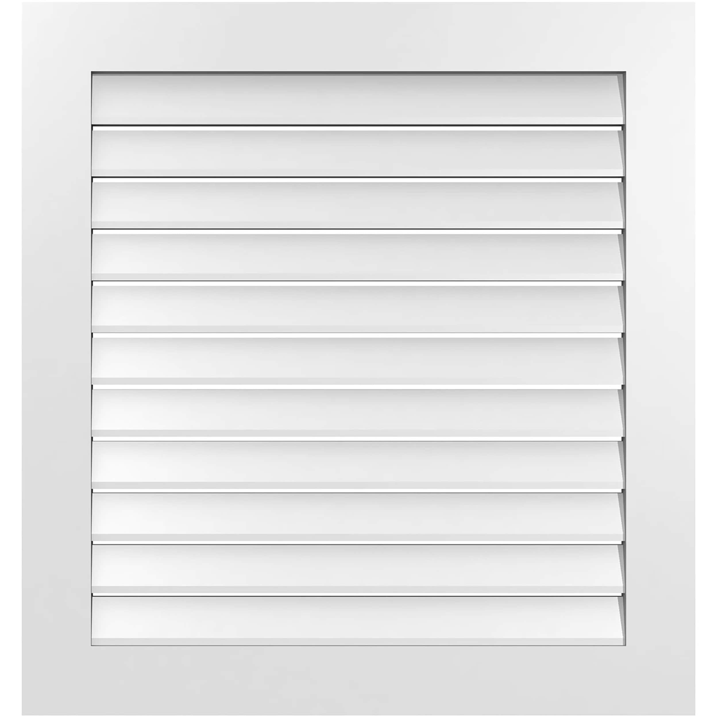 Ekena Millwork GVPVE34X3601SF 34-Inches x 36-Inches Off-white Rectangle PVC Gable Louver Vent