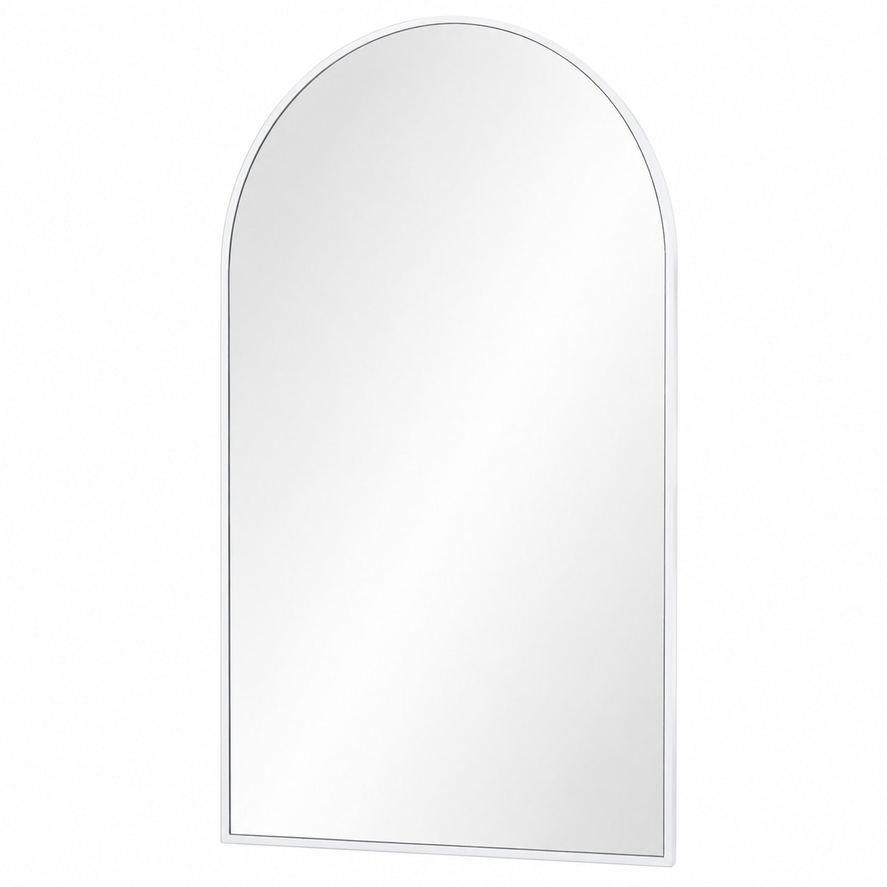 Aoibox  Arched Bathroom Wall Mirror with White Wood Frame 24 x 36 Inch Glass Vanity Mirror for Bedroom and Entryway