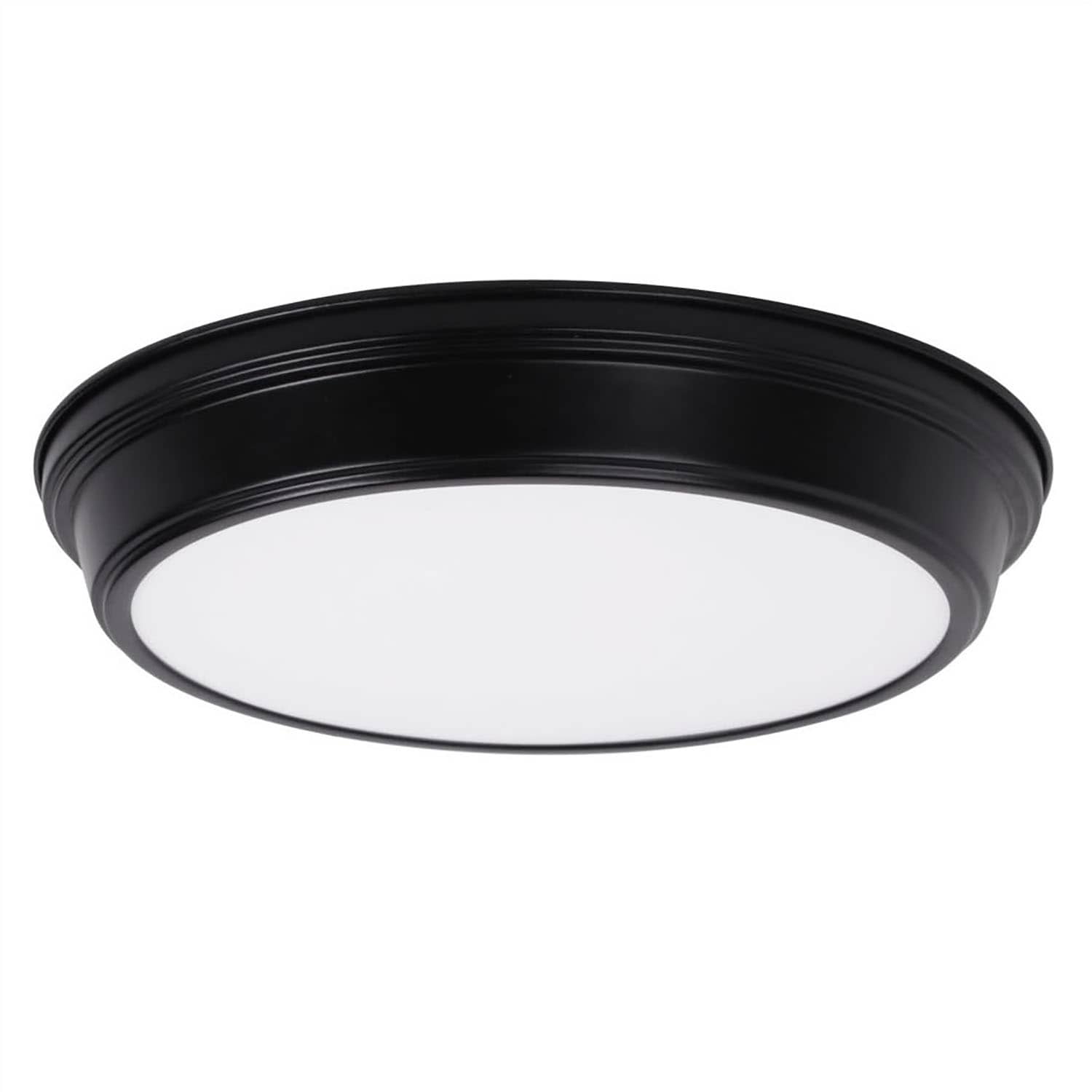 Project Source MXL1096-L28K9027B Bella 13-in Matte Black Integrated LED Flush Mount Light
