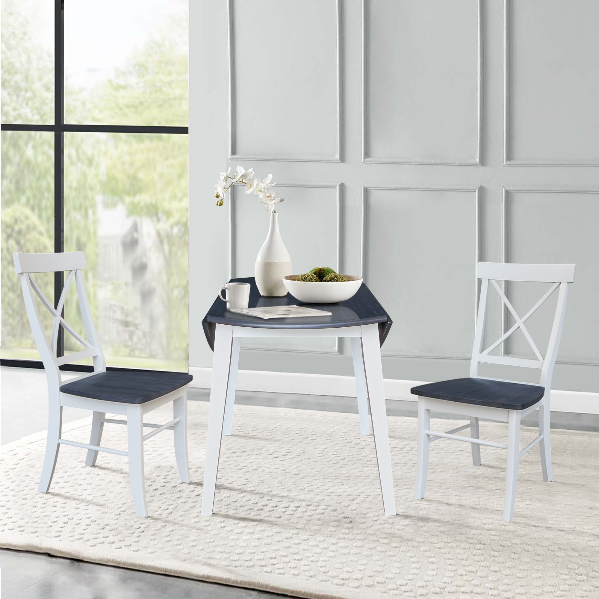 International Concepts White/Heather Gray Traditional Dining Room Set ...