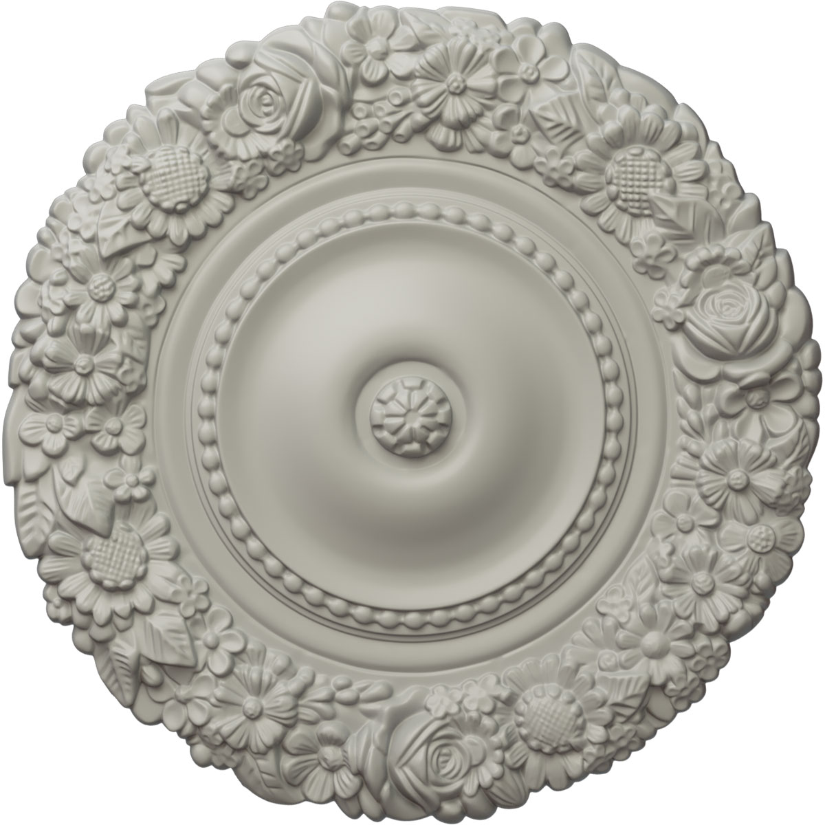 Ekena Millwork CM21MAPCF Marseille 21-in W x 21-in L Painted Pot Of Cream Polyurethane Whole Ceiling Medallion
